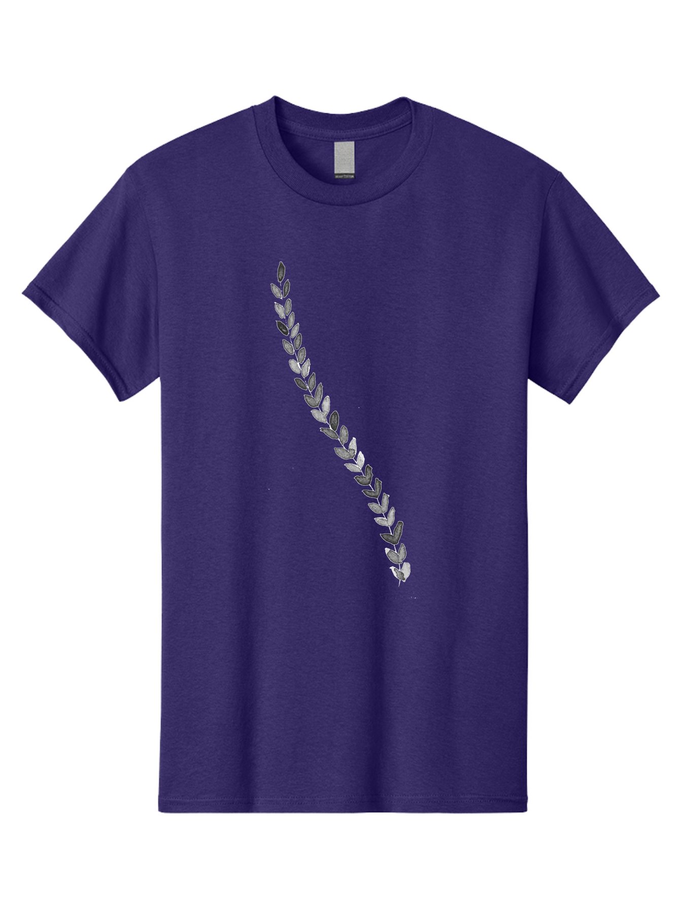 Leaves Men'S Graphic Tee, 100% Cotton, Comfortable Casual Summer Wear, Machine Washable, Laurel Wreath, Leafy Garland, Purple Leaves, Digital Illustration, Graphic Design, Symbol Of Honor, Award Decoration, Vintage Style Aac332