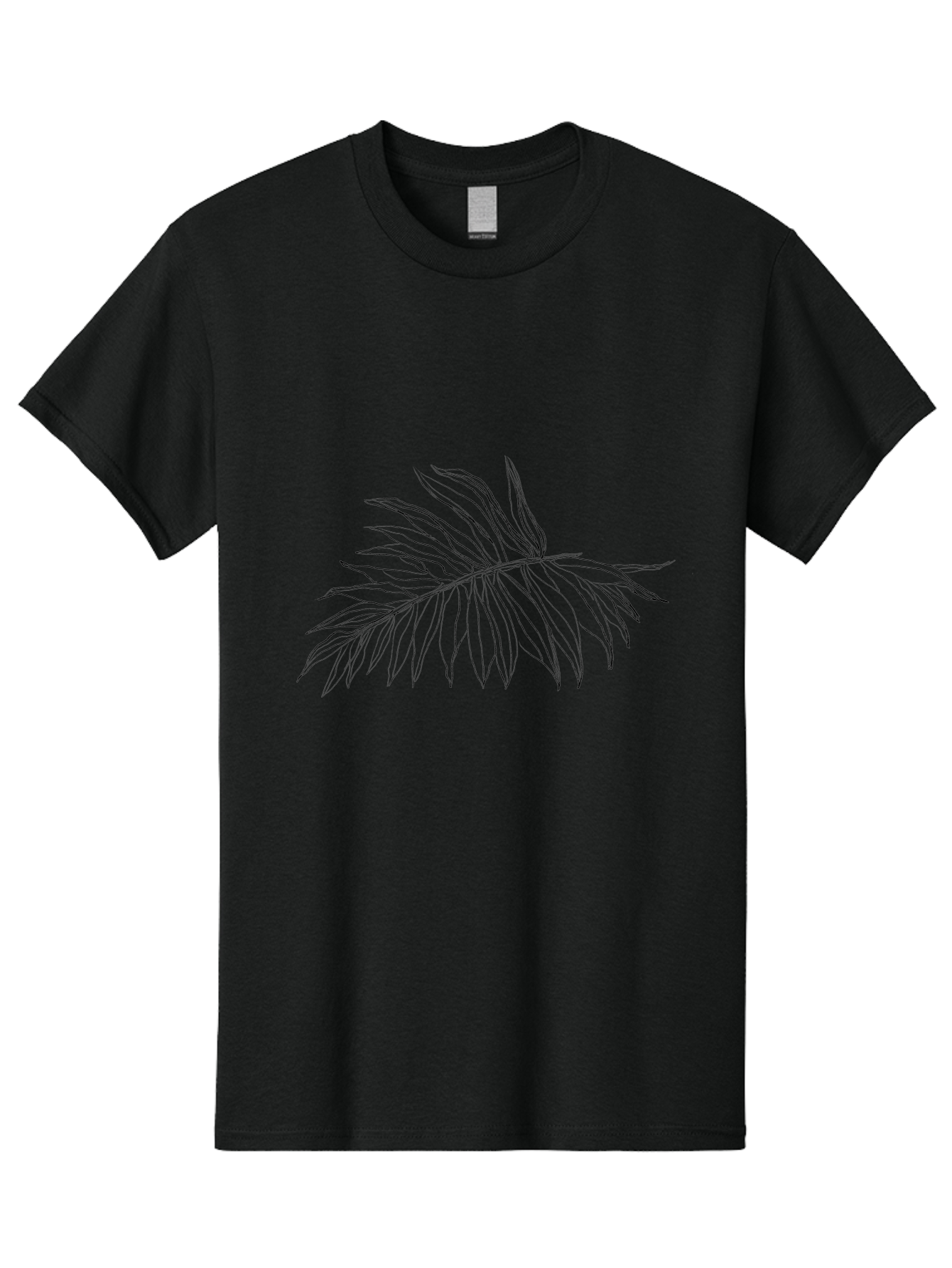 Palm-Leaf Men'S Graphic Tee, 100% Cotton, Comfortable Casual Summer Wear, Machine Washable, Hand Drawn Art, Simple Line Art, Palm Frond, Minimalist Design, Tropical Elements, Leafy Motif Aac342