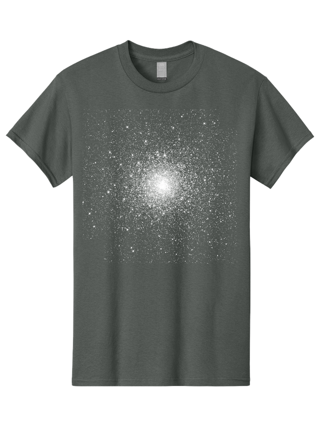 Star-Burst Men'S Graphic Tee, 100% Cotton, Comfortable Casual Summer Wear, Machine Washable, White Speckles, Burst Effect, Abstract Design, Light Particles, Glowing Center, Visual Effect, Motion Blur, Sparkling Dots Aac352
