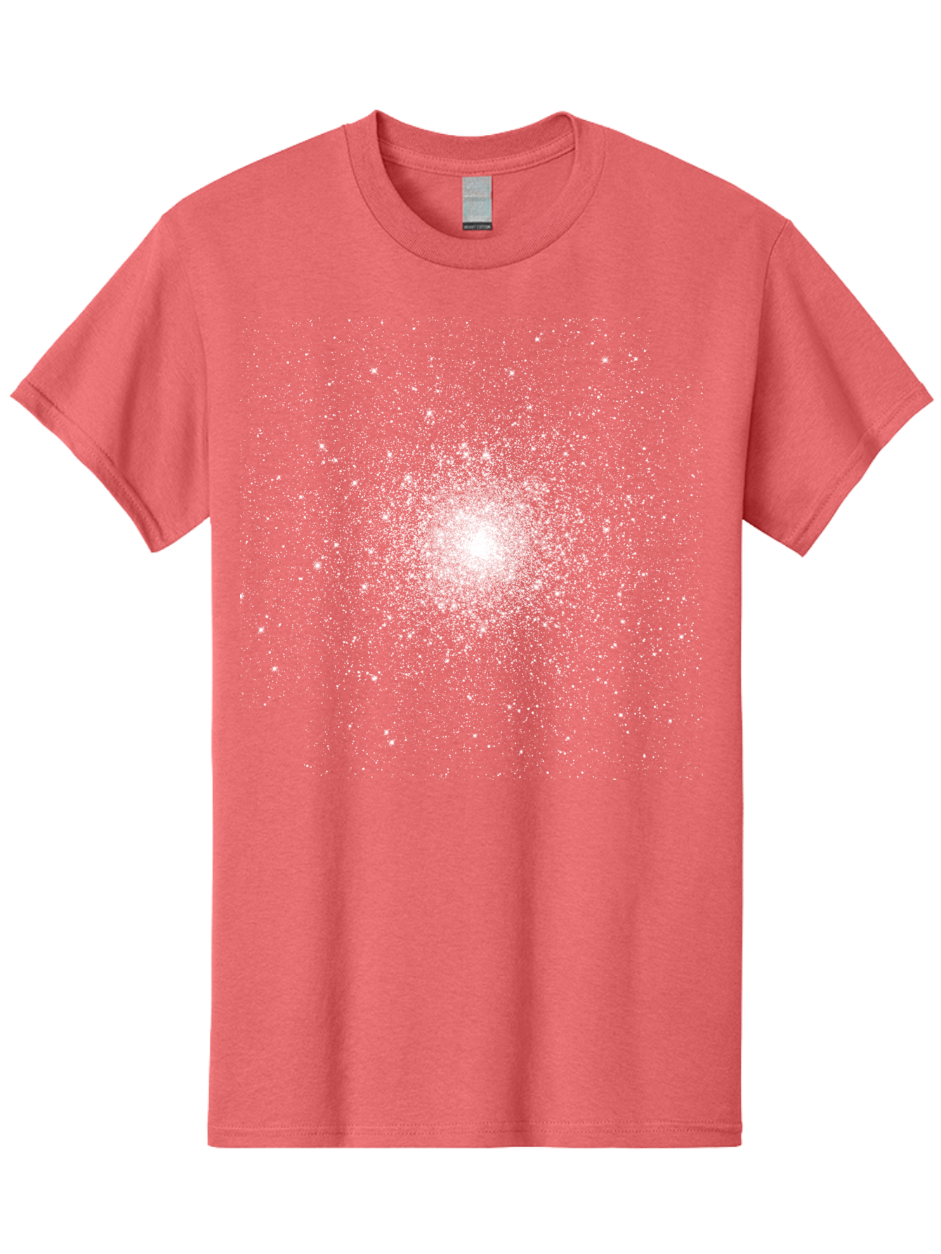 Star-Burst Men'S Graphic Tee, 100% Cotton, Comfortable Casual Summer Wear, Machine Washable, White Speckles, Burst Effect, Abstract Design, Light Particles, Glowing Center, Visual Effect, Motion Blur, Sparkling Dots Aac352