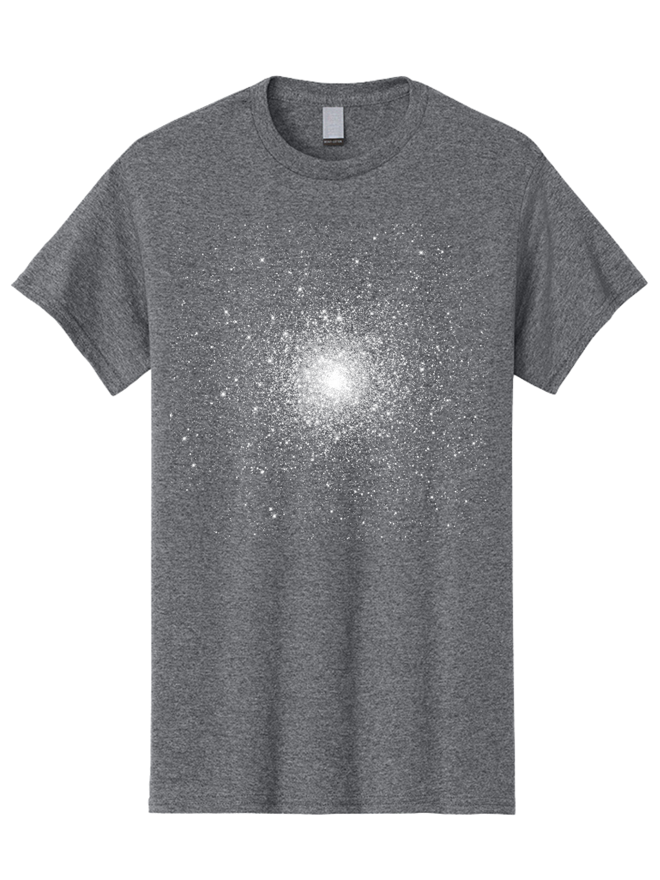 Star-Burst Men'S Graphic Tee, 100% Cotton, Comfortable Casual Summer Wear, Machine Washable, White Speckles, Burst Effect, Abstract Design, Light Particles, Glowing Center, Visual Effect, Motion Blur, Sparkling Dots Aac352