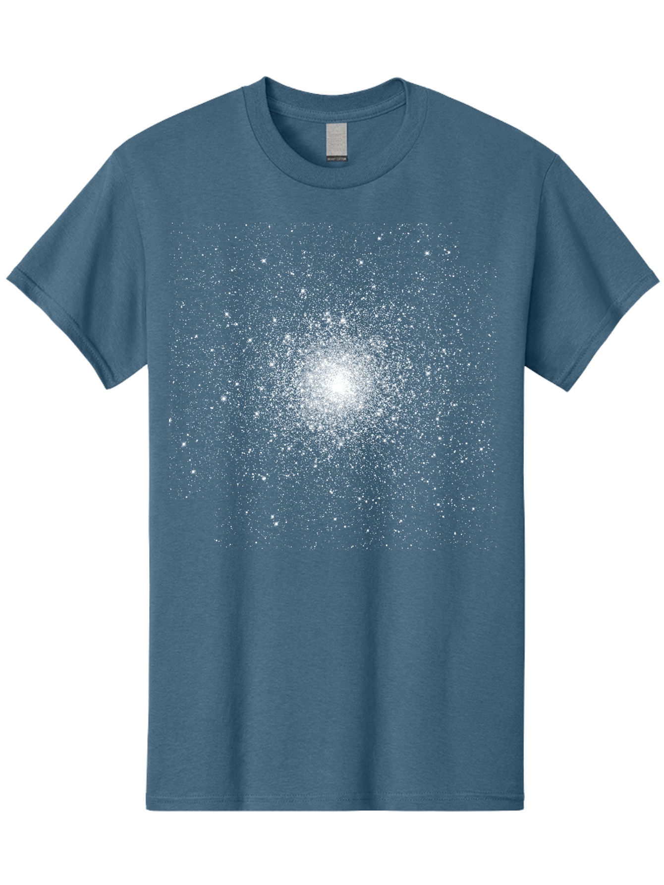 Star-Burst Men'S Graphic Tee, 100% Cotton, Comfortable Casual Summer Wear, Machine Washable, White Speckles, Burst Effect, Abstract Design, Light Particles, Glowing Center, Visual Effect, Motion Blur, Sparkling Dots Aac352