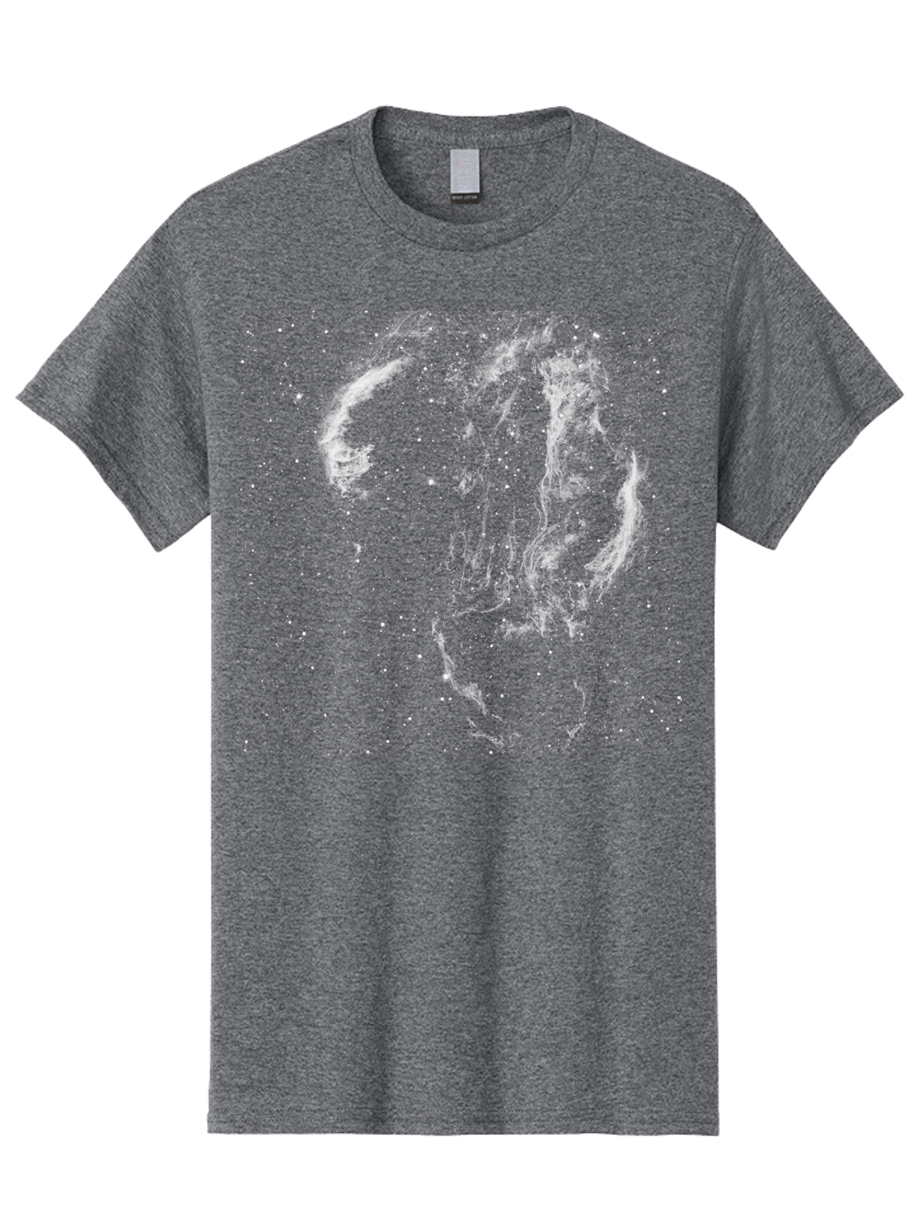 White-Smoke-On-Green Men'S Graphic Tee, 100% Cotton, Comfortable Casual Summer Wear, Machine Washable, Smoke Or Dust Cloud, Abstract Design, White Particles, Dynamic Movement, Textured Effect, Artistic Visualization, Creative Element Aac363