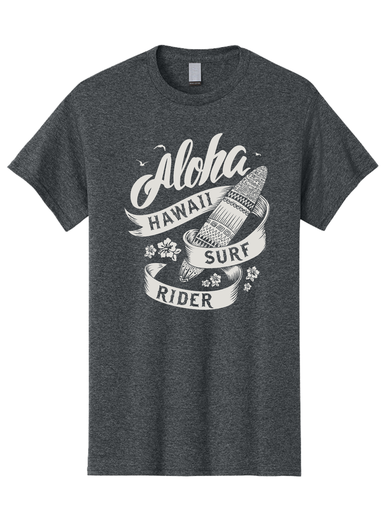 Aloha-Hawaii-Surf-Rider Men'S Graphic Tee, 100% Cotton, Comfortable Casual Summer Wear, Machine Washable, Surfboard Graphic, Hawaii Surf Culture, Aloha Spirit, Surfer Lifestyle, Tropical Vibes, Beachy Keiki, Surfing Adventure, Aac369