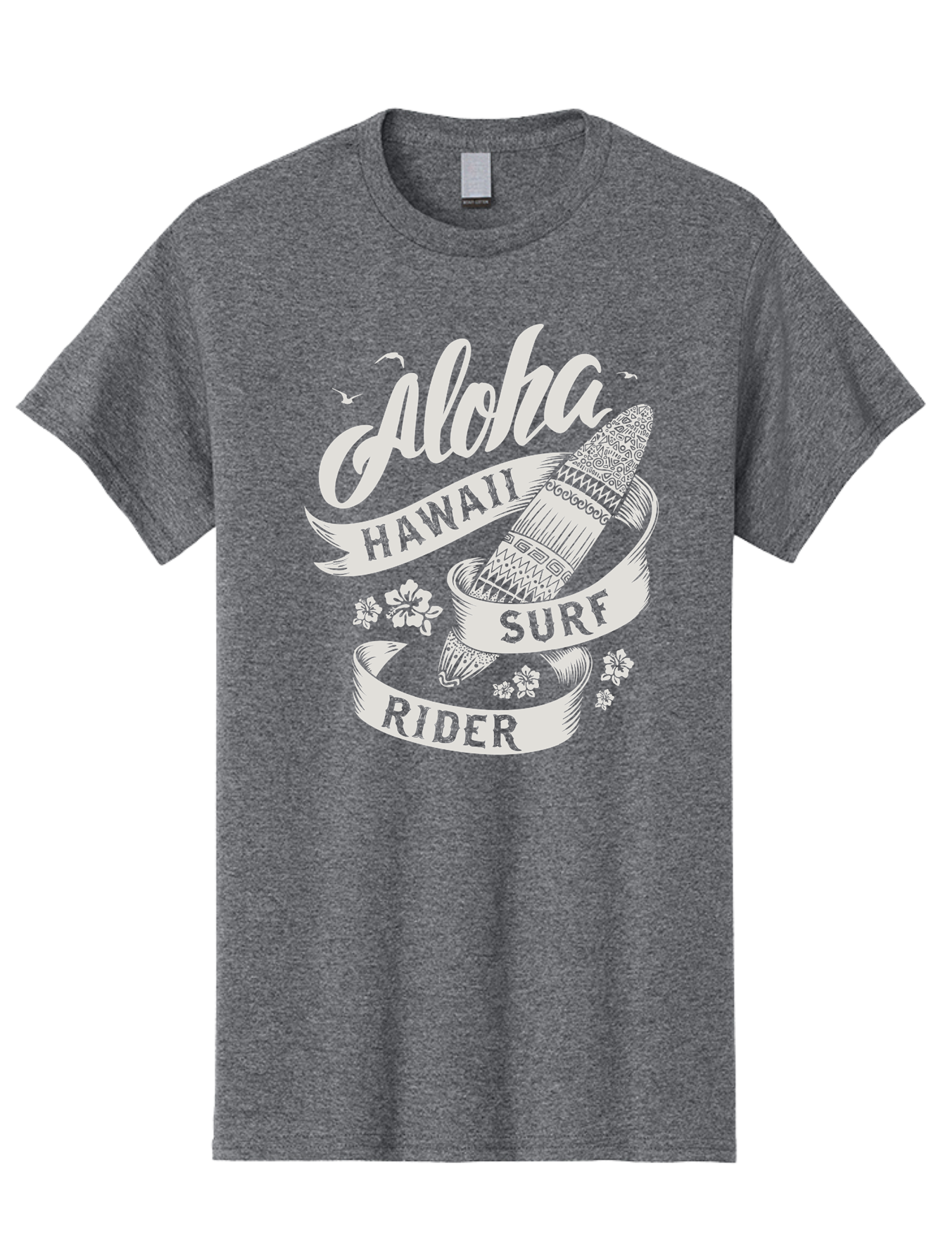 Aloha-Hawaii-Surf-Rider Men'S Graphic Tee, 100% Cotton, Comfortable Casual Summer Wear, Machine Washable, Surfboard Graphic, Hawaii Surf Culture, Aloha Spirit, Surfer Lifestyle, Tropical Vibes, Beachy Keiki, Surfing Adventure, Aac369