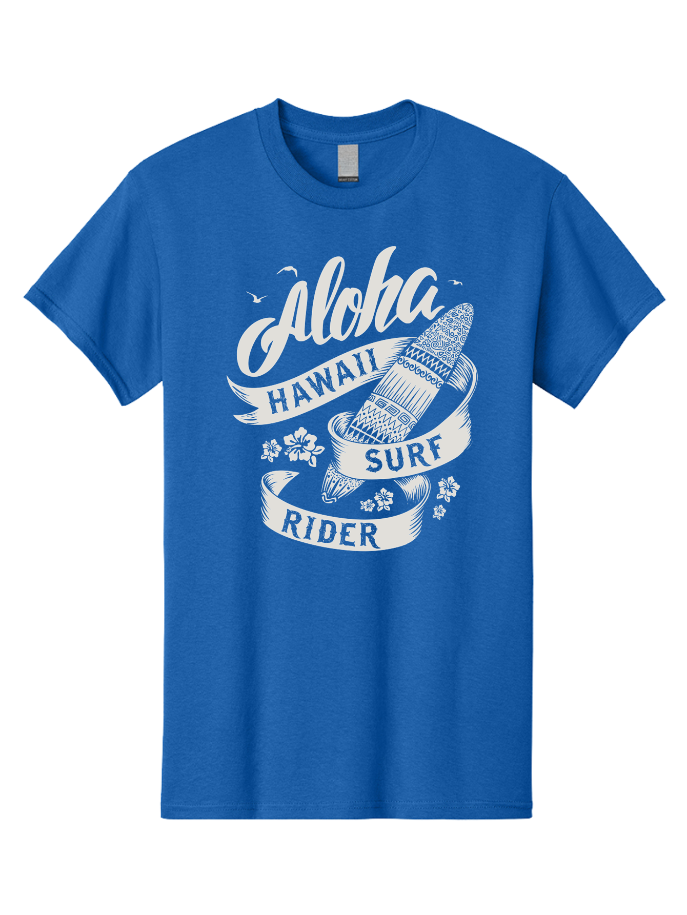 Aloha-Hawaii-Surf-Rider Men'S Graphic Tee, 100% Cotton, Comfortable Casual Summer Wear, Machine Washable, Surfboard Graphic, Hawaii Surf Culture, Aloha Spirit, Surfer Lifestyle, Tropical Vibes, Beachy Keiki, Surfing Adventure, Aac369
