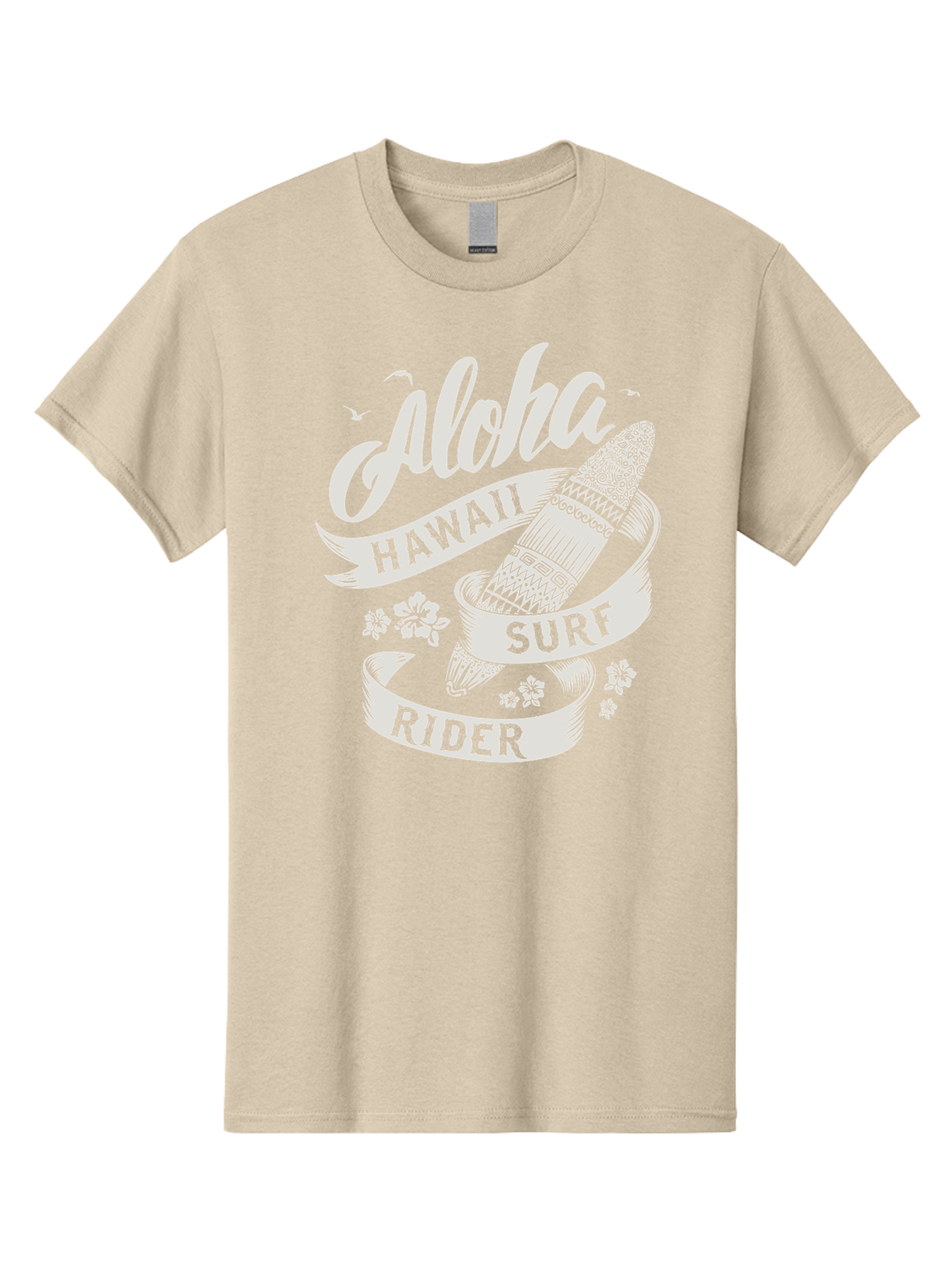Aloha-Hawaii-Surf-Rider Men'S Graphic Tee, 100% Cotton, Comfortable Casual Summer Wear, Machine Washable, Surfboard Graphic, Hawaii Surf Culture, Aloha Spirit, Surfer Lifestyle, Tropical Vibes, Beachy Keiki, Surfing Adventure, Aac369