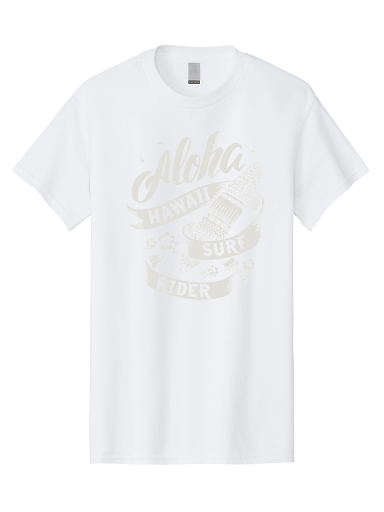 Aloha-Hawaii-Surf-Rider Men'S Graphic Tee, 100% Cotton, Comfortable Casual Summer Wear, Machine Washable, Surfboard Graphic, Hawaii Surf Culture, Aloha Spirit, Surfer Lifestyle, Tropical Vibes, Beachy Keiki, Surfing Adventure, Aac369