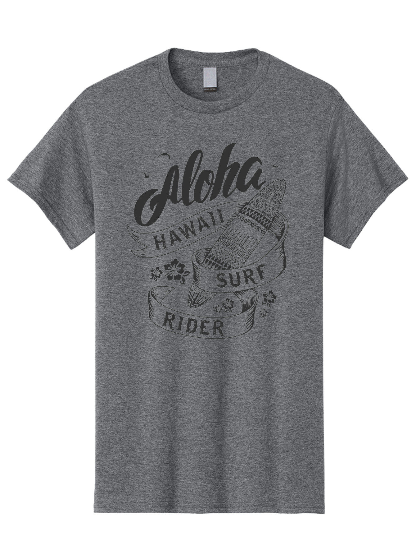 Aloha-Surf-Rider Men'S Graphic Tee, 100% Cotton, Comfortable Casual Summer Wear, Machine Washable, Hawaii Surf Rider, Surfboard, Tropical Vibes, Hawaii Vacation, Surfing Culture, Hawaii Tourism, Tropical Flowers, Aloha Spirit, Beach Lifestyle, Aac370