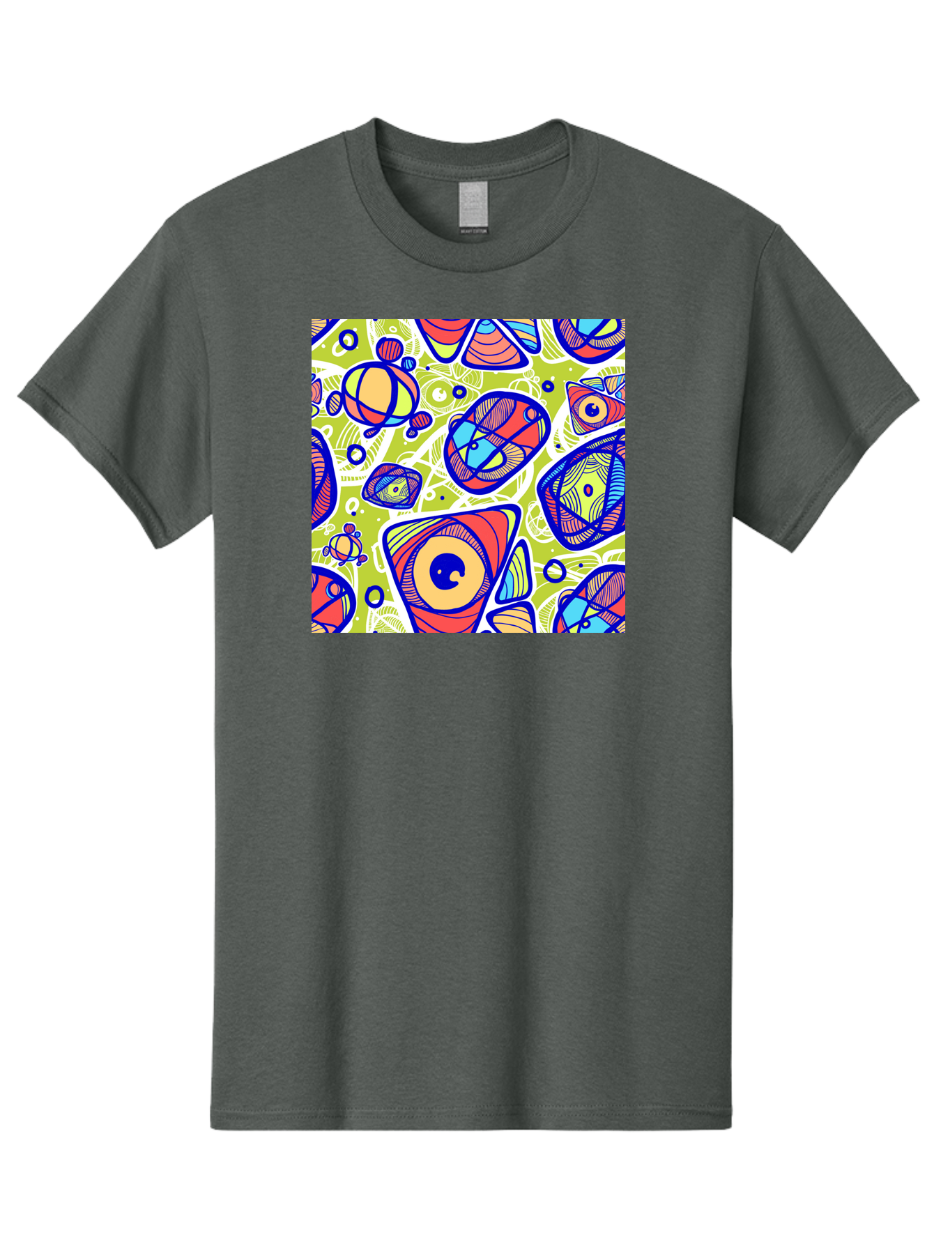 All-Seeing-Eyes Men'S Graphic Tee, 100% Cotton, Comfortable Casual Summer Wear, Machine Washable, Stylized Eyes, Abstract Shapes, Vibrant Colors, Bold Designs, Eye-Catching Patterns, Graphic Art, Tribal Motifs, Fantasy Elements, Aac375