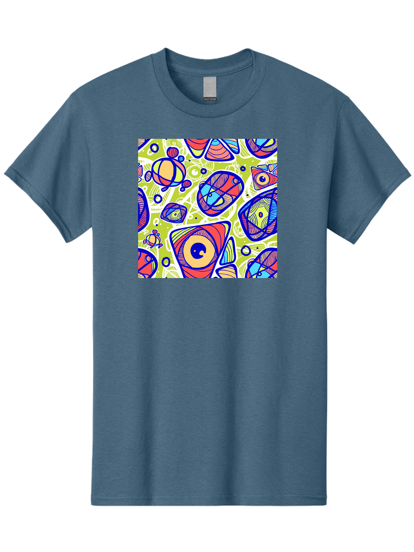 All-Seeing-Eyes Men'S Graphic Tee, 100% Cotton, Comfortable Casual Summer Wear, Machine Washable, Stylized Eyes, Abstract Shapes, Vibrant Colors, Bold Designs, Eye-Catching Patterns, Graphic Art, Tribal Motifs, Fantasy Elements, Aac375