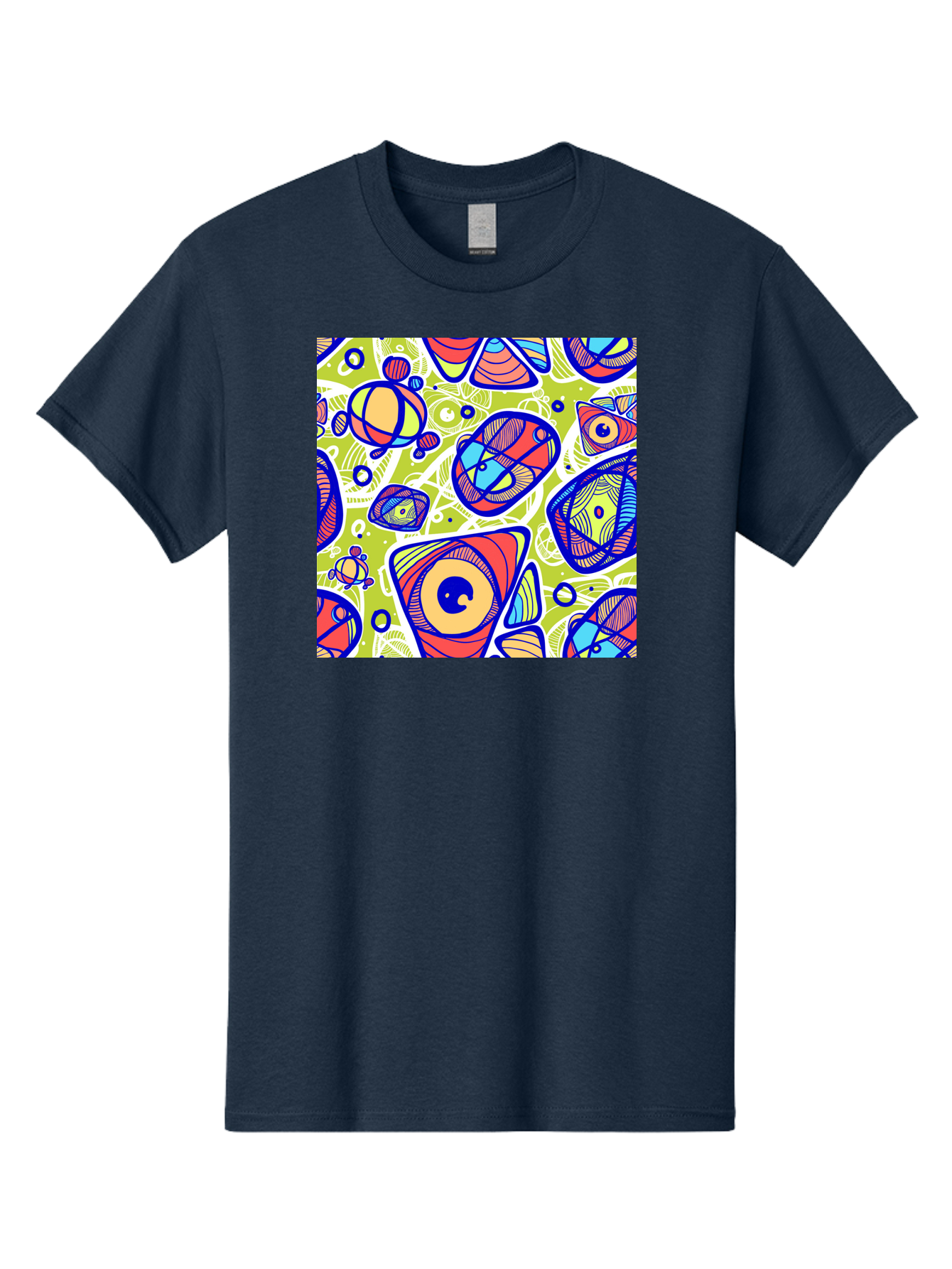 All-Seeing-Eyes Men'S Graphic Tee, 100% Cotton, Comfortable Casual Summer Wear, Machine Washable, Stylized Eyes, Abstract Shapes, Vibrant Colors, Bold Designs, Eye-Catching Patterns, Graphic Art, Tribal Motifs, Fantasy Elements, Aac375
