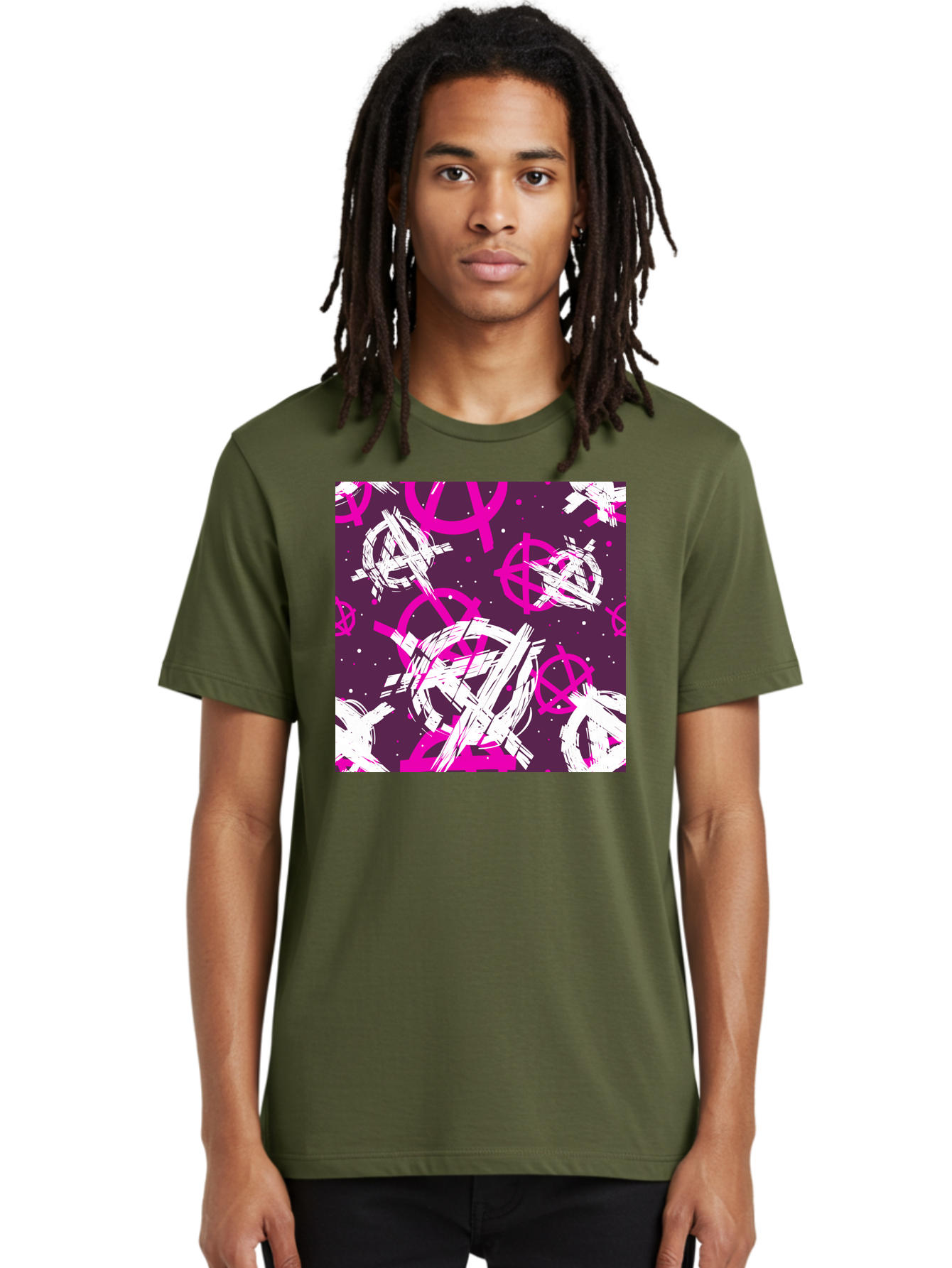 Anarchy-Symbols Men'S Graphic Tee, 100% Cotton, Comfortable Casual Summer Wear, Machine Washable, Anarchy Symbols, Protest Signs, Activist Graphics, Punk Rock Imagery, Chaotic Patterns, Abstract Art, Rebellion Motifs, Symbolic Expression, Aac377