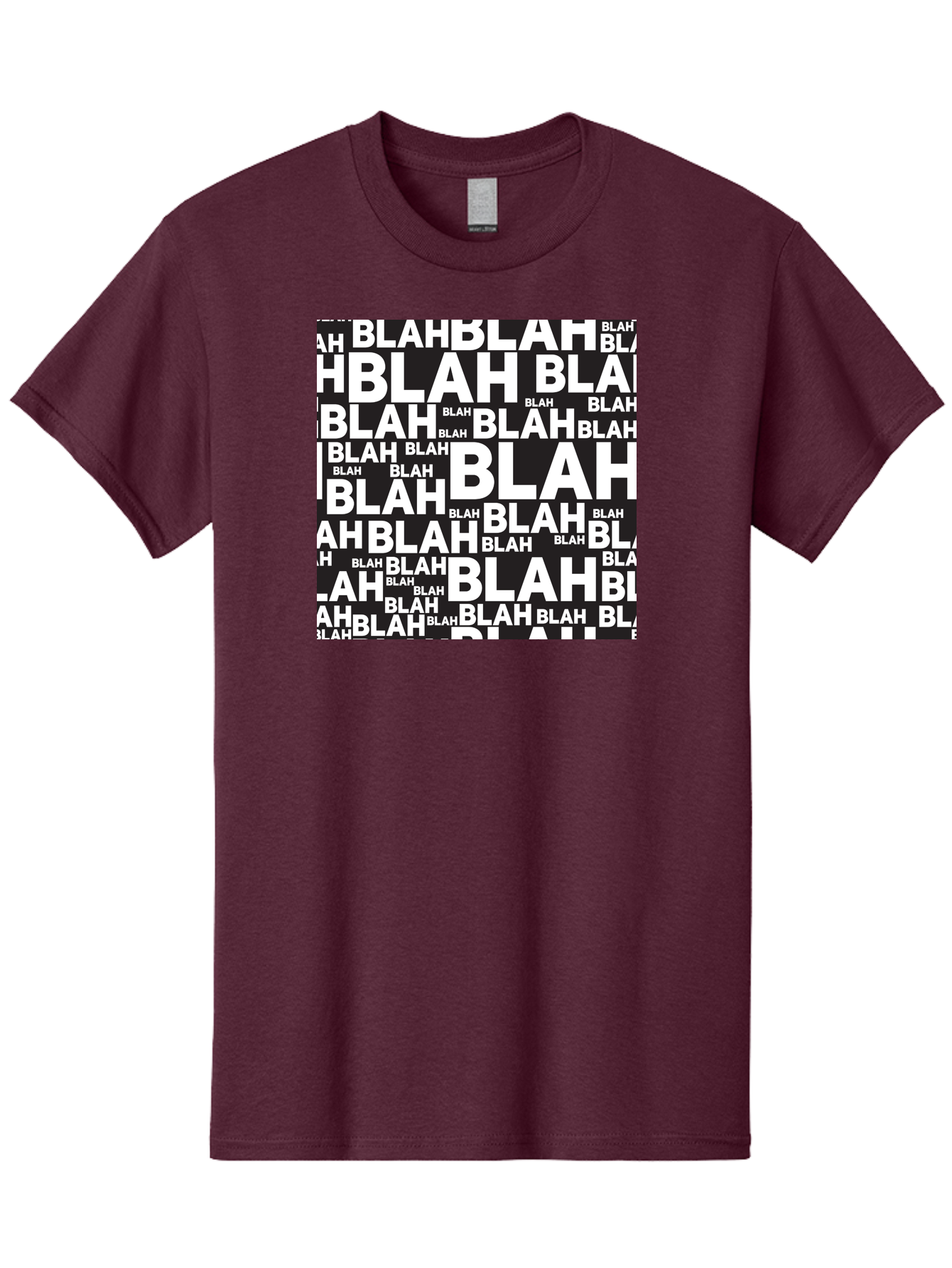 Blah Men'S Graphic Tee, 100% Cotton, Comfortable Casual Summer Wear, Machine Washable, Repetitive Text, Blah Blah, White Font, Black Background, Meaningless Words, Corporate Jargon, Office Chatter, Meaningless Speech, Empty Talk, Aac379