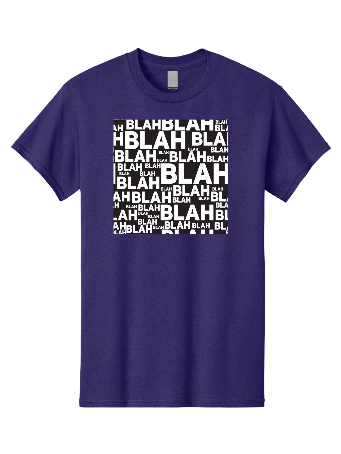 Blah Men'S Graphic Tee, 100% Cotton, Comfortable Casual Summer Wear, Machine Washable, Repetitive Text, Blah Blah, White Font, Black Background, Meaningless Words, Corporate Jargon, Office Chatter, Meaningless Speech, Empty Talk, Aac379