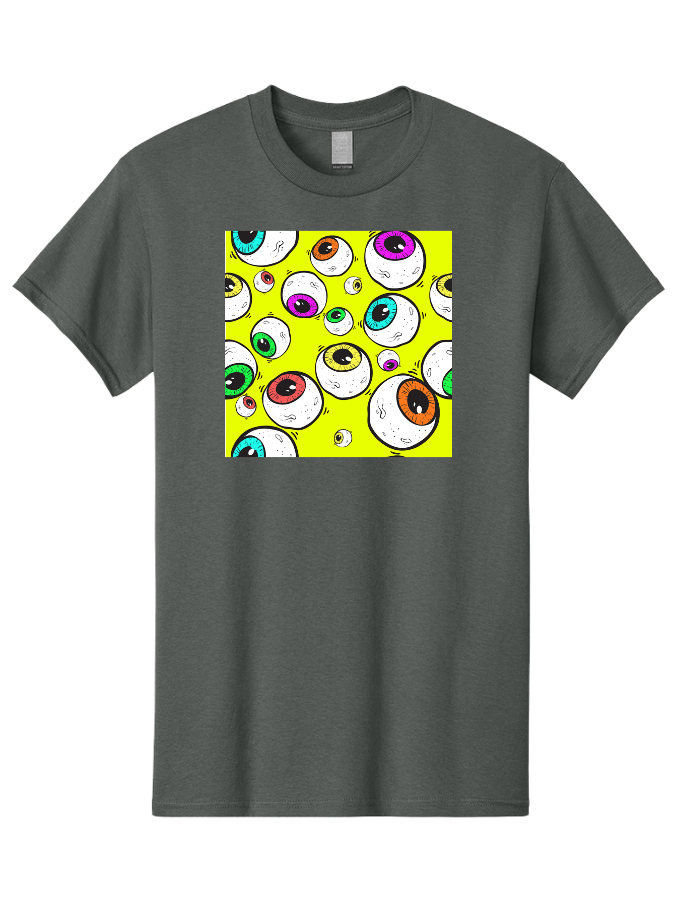 Colorful-Eyeballs Men'S Graphic Tee, 100% Cotton, Comfortable Casual Summer Wear, Machine Washable, Cartoon Eyeballs, Colorful Eyes, Vibrant Colors, Pop Art, Playful Graphics, Quirky Design, Eye-Catching Visuals, Fun Illustration, Aac386
