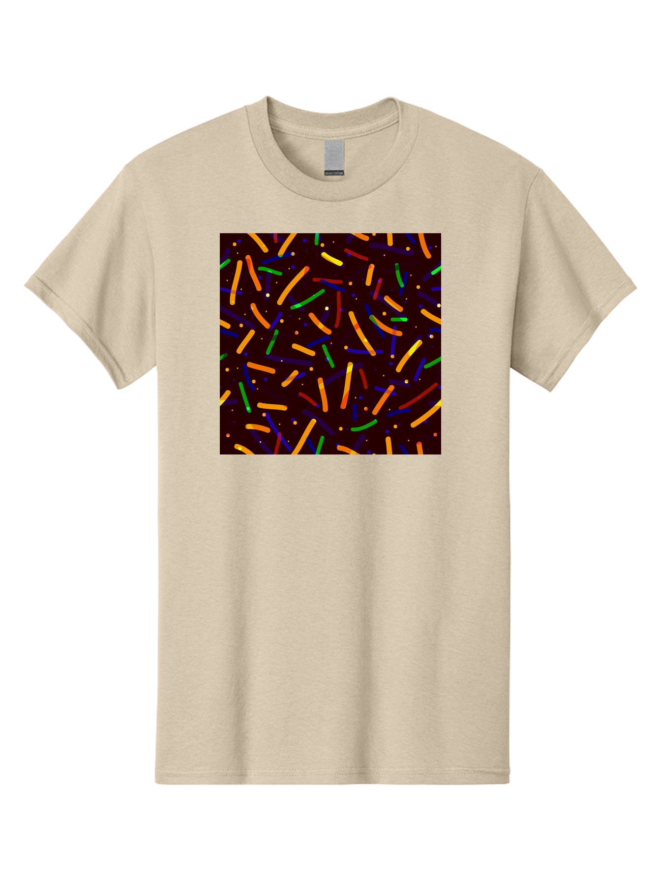 Colorful-Sprinkles Men'S Graphic Tee, 100% Cotton, Comfortable Casual Summer Wear, Machine Washable, Colorful Sprinkles, Confetti Pattern, Vibrant Colors, Festive Design, Celebratory Theme, Multicolored Decorations, Party Atmosphere, Aac387