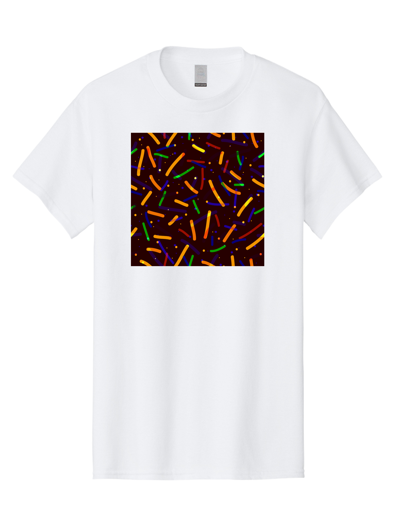 Colorful-Sprinkles Men'S Graphic Tee, 100% Cotton, Comfortable Casual Summer Wear, Machine Washable, Colorful Sprinkles, Confetti Pattern, Vibrant Colors, Festive Design, Celebratory Theme, Multicolored Decorations, Party Atmosphere, Aac387