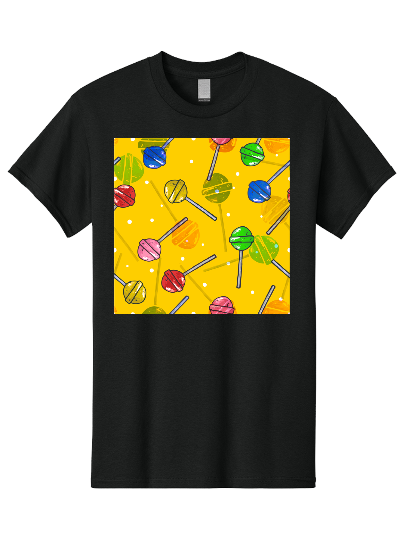 Lollipops Men'S Graphic Tee, 100% Cotton, Comfortable Casual Summer Wear, Machine Washable, Lollipops, Candy, Sweets, Colorful Treats, Vibrant Hues, Playful Design, Sweet Tooth, Party Favors, Kid'S Party Aac402