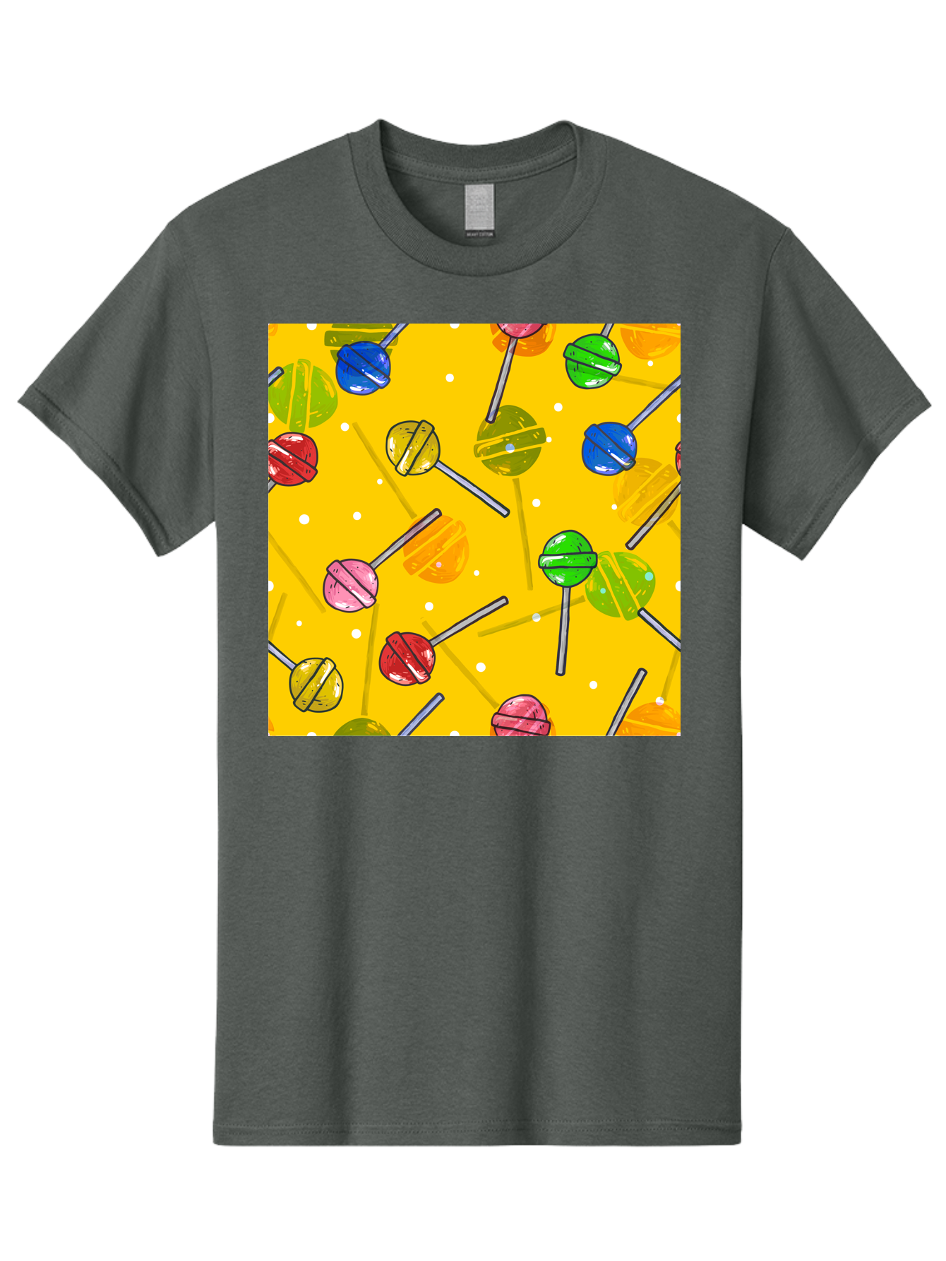 Lollipops Men'S Graphic Tee, 100% Cotton, Comfortable Casual Summer Wear, Machine Washable, Lollipops, Candy, Sweets, Colorful Treats, Vibrant Hues, Playful Design, Sweet Tooth, Party Favors, Kid'S Party Aac402