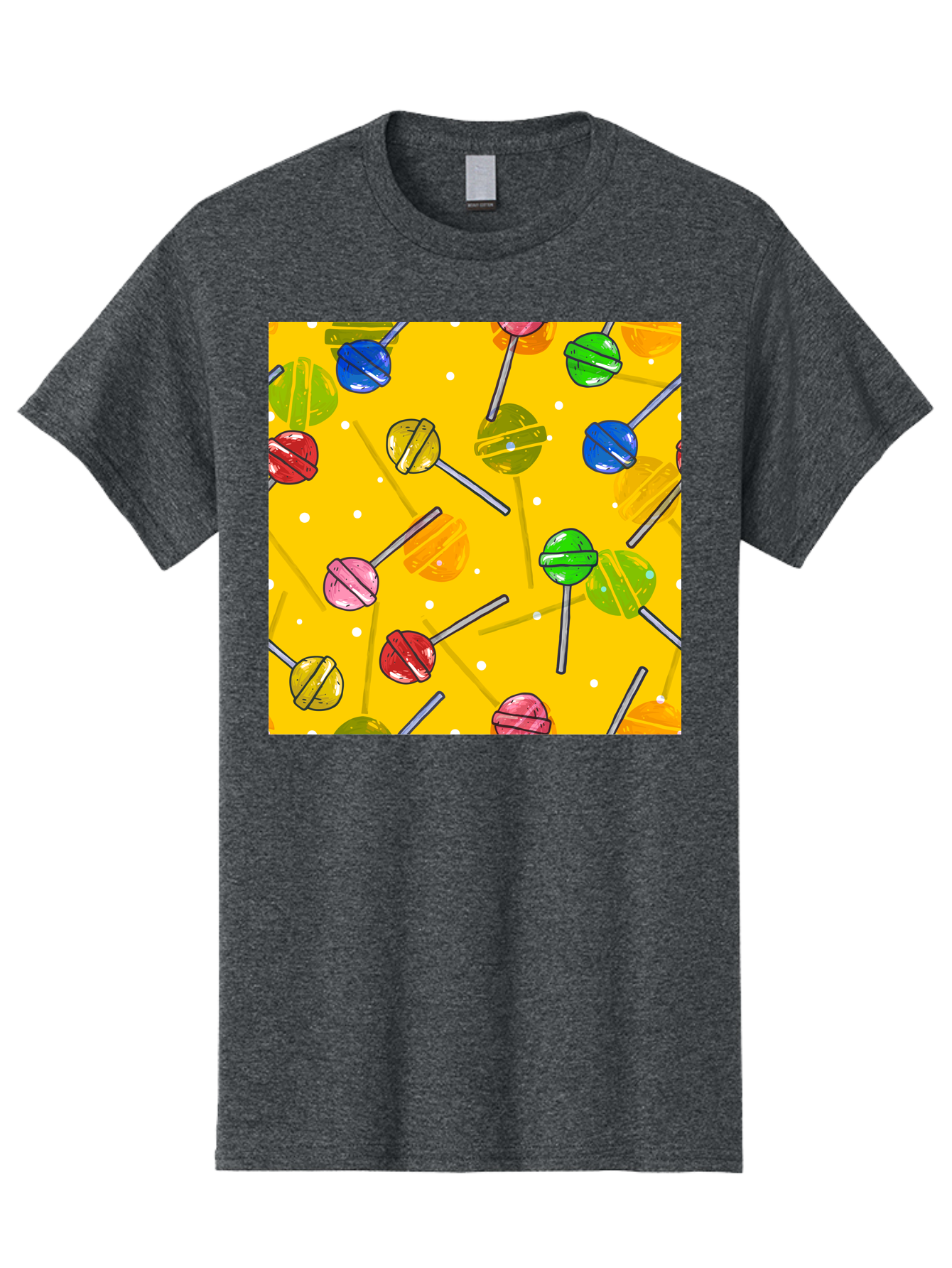 Lollipops Men'S Graphic Tee, 100% Cotton, Comfortable Casual Summer Wear, Machine Washable, Lollipops, Candy, Sweets, Colorful Treats, Vibrant Hues, Playful Design, Sweet Tooth, Party Favors, Kid'S Party Aac402