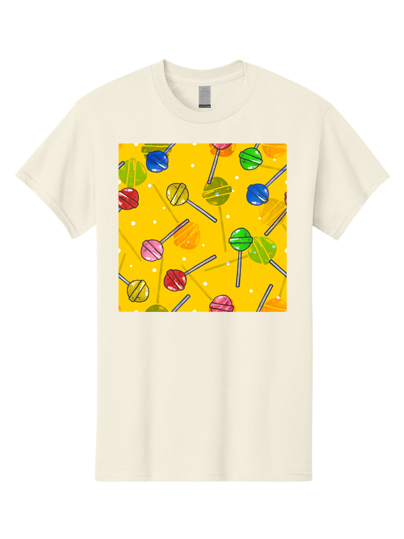 Lollipops Men'S Graphic Tee, 100% Cotton, Comfortable Casual Summer Wear, Machine Washable, Lollipops, Candy, Sweets, Colorful Treats, Vibrant Hues, Playful Design, Sweet Tooth, Party Favors, Kid'S Party Aac402