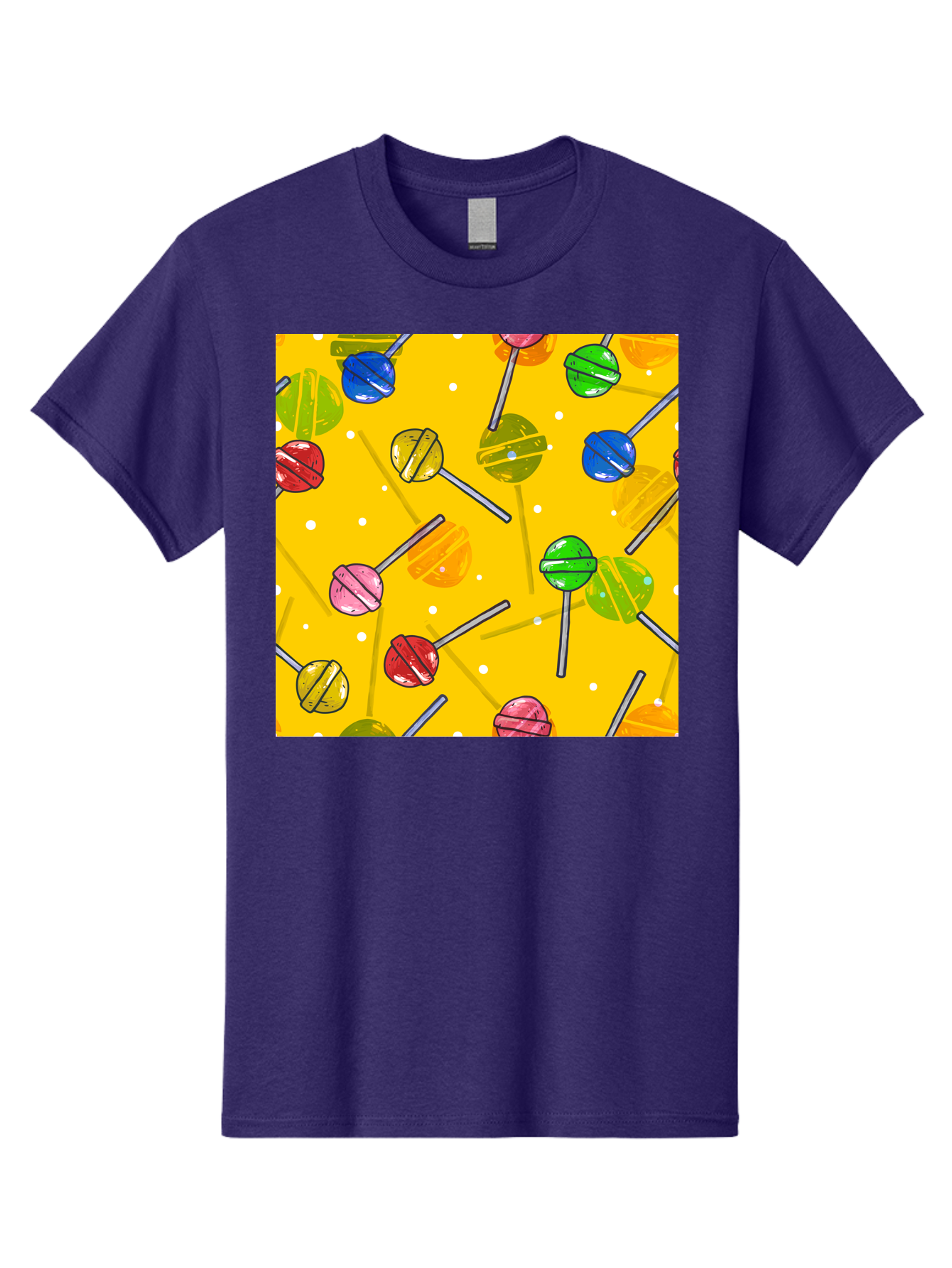 Lollipops Men'S Graphic Tee, 100% Cotton, Comfortable Casual Summer Wear, Machine Washable, Lollipops, Candy, Sweets, Colorful Treats, Vibrant Hues, Playful Design, Sweet Tooth, Party Favors, Kid'S Party Aac402