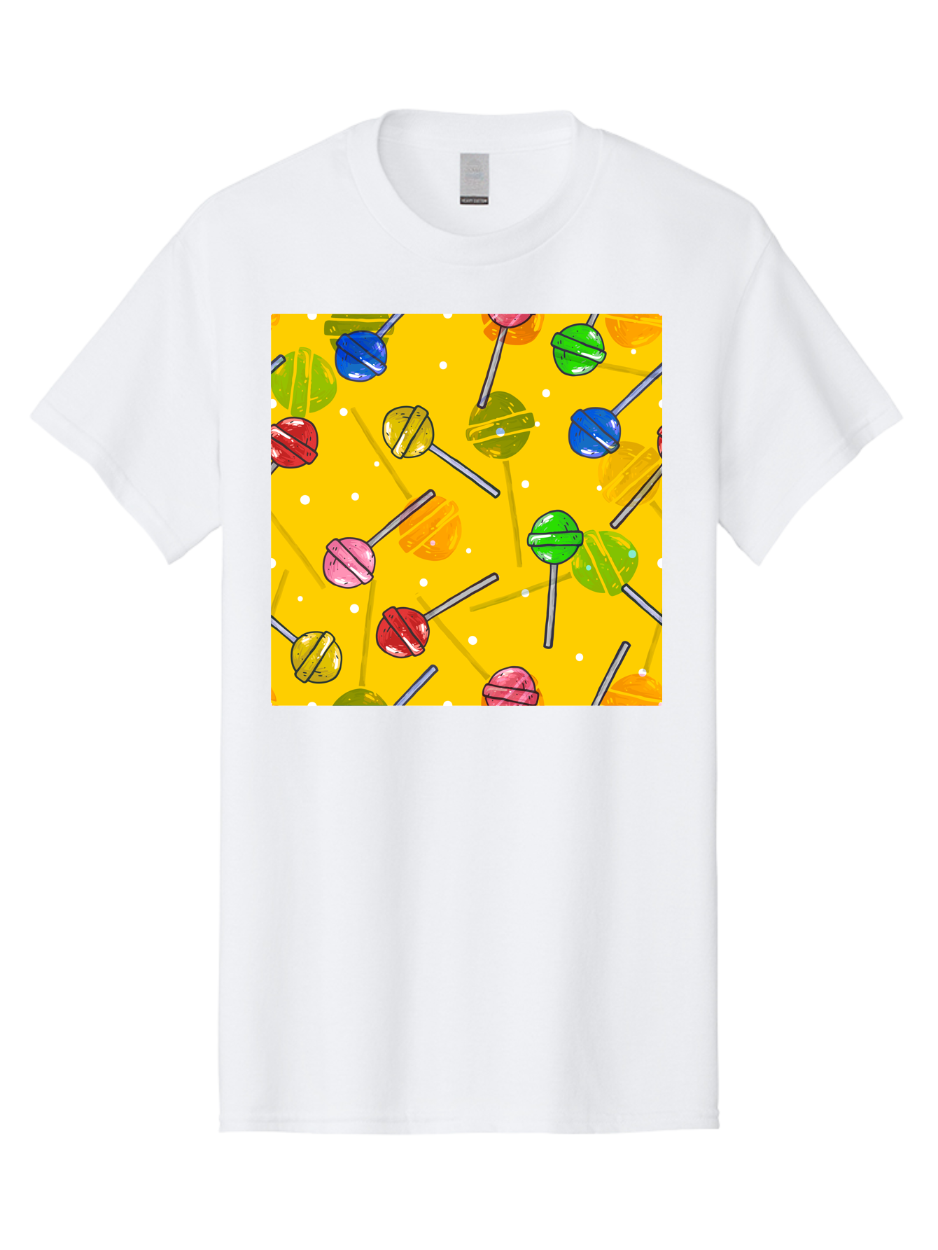 Lollipops Men'S Graphic Tee, 100% Cotton, Comfortable Casual Summer Wear, Machine Washable, Lollipops, Candy, Sweets, Colorful Treats, Vibrant Hues, Playful Design, Sweet Tooth, Party Favors, Kid'S Party Aac402