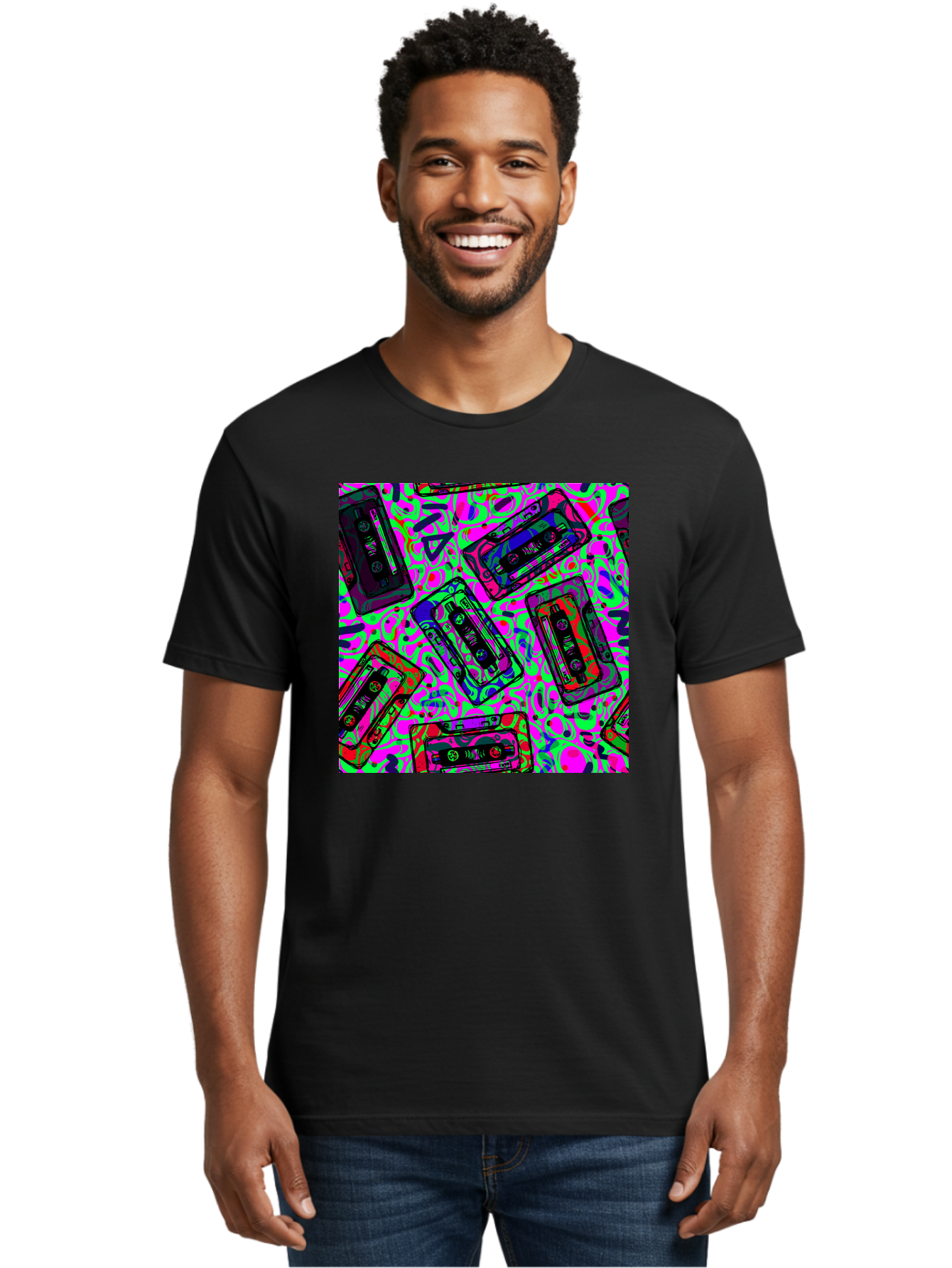 Mix-Tape Men'S Graphic Tee, 100% Cotton, Comfortable Casual Summer Wear, Machine Washable, Mix Tape Cassettes, Retro Music, Vintage Technology, Nostalgic Vibes, 80S And 90S Style, Cassette Tapes, Music Lover, Hipster Culture, Colorful Design Aac406