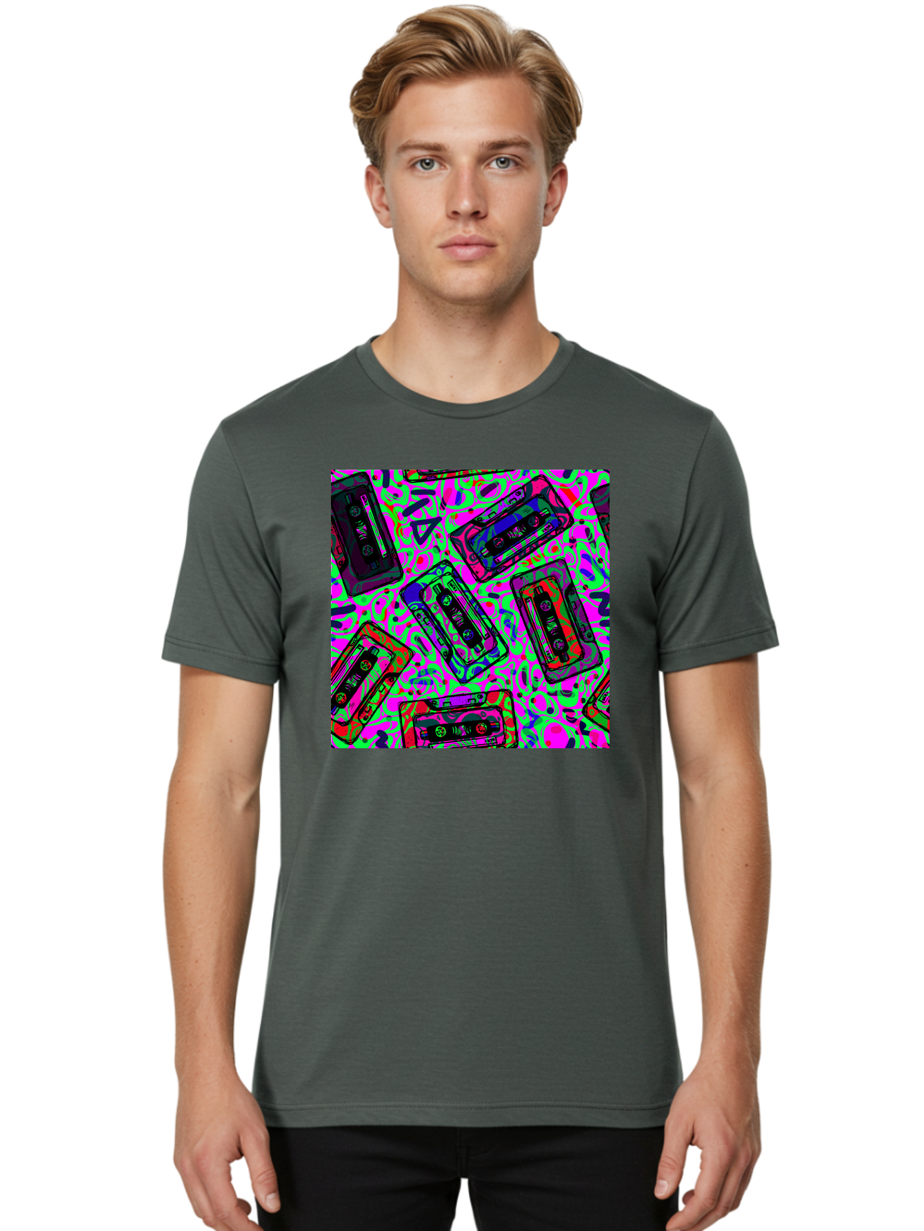Mix-Tape Men'S Graphic Tee, 100% Cotton, Comfortable Casual Summer Wear, Machine Washable, Mix Tape Cassettes, Retro Music, Vintage Technology, Nostalgic Vibes, 80S And 90S Style, Cassette Tapes, Music Lover, Hipster Culture, Colorful Design Aac406
