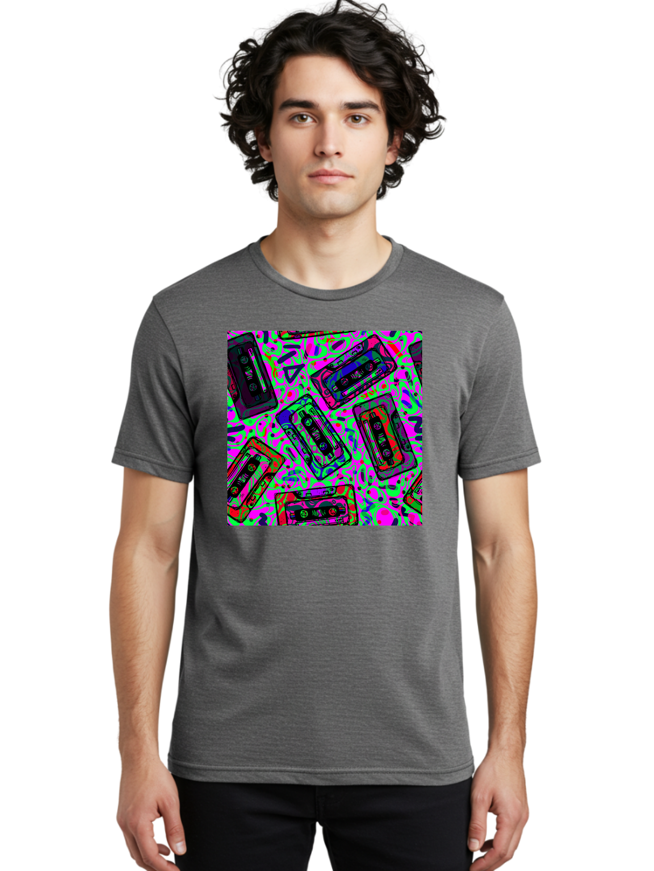 Mix-Tape Men'S Graphic Tee, 100% Cotton, Comfortable Casual Summer Wear, Machine Washable, Mix Tape Cassettes, Retro Music, Vintage Technology, Nostalgic Vibes, 80S And 90S Style, Cassette Tapes, Music Lover, Hipster Culture, Colorful Design Aac406