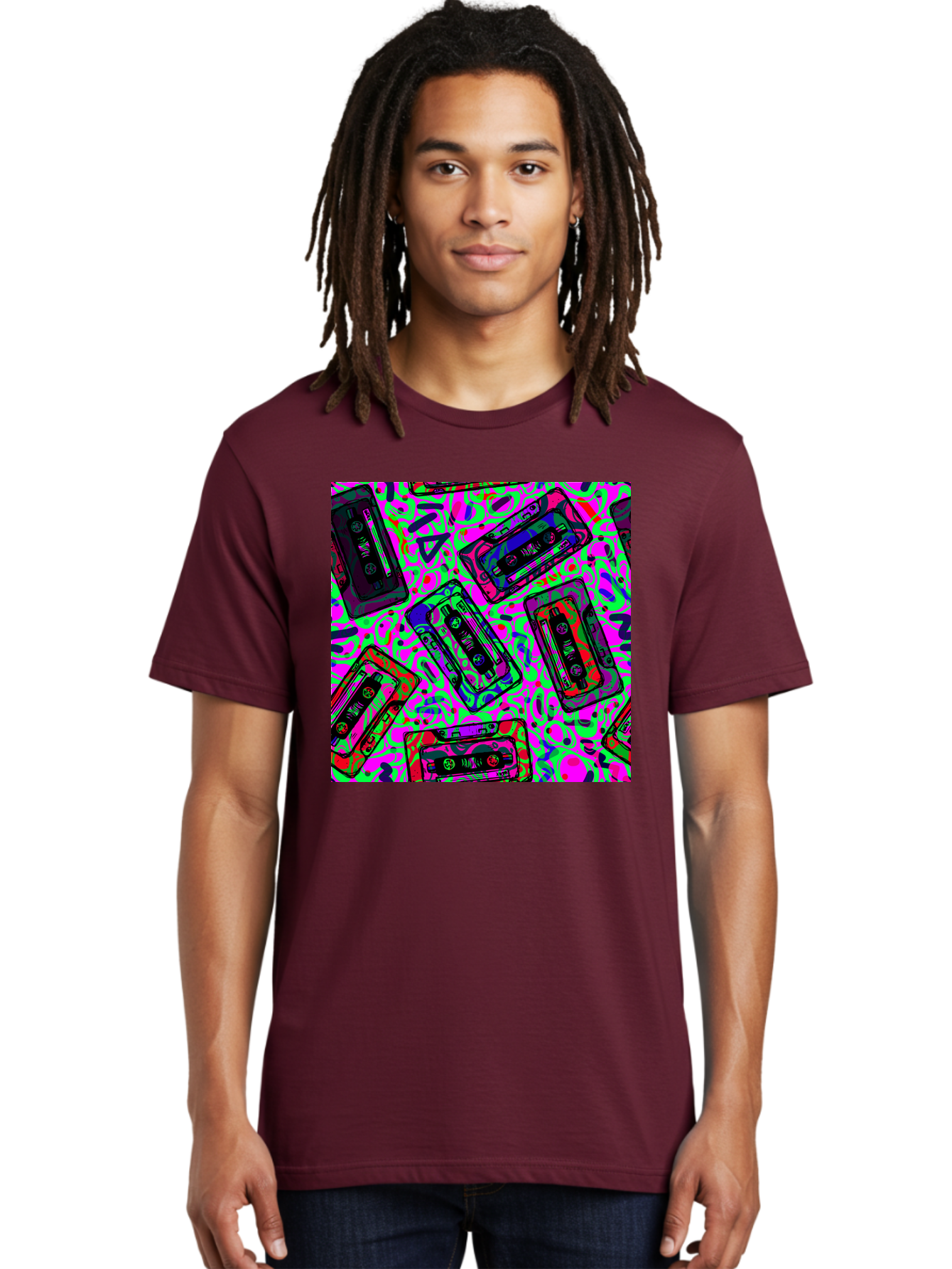 Mix-Tape Men'S Graphic Tee, 100% Cotton, Comfortable Casual Summer Wear, Machine Washable, Mix Tape Cassettes, Retro Music, Vintage Technology, Nostalgic Vibes, 80S And 90S Style, Cassette Tapes, Music Lover, Hipster Culture, Colorful Design Aac406