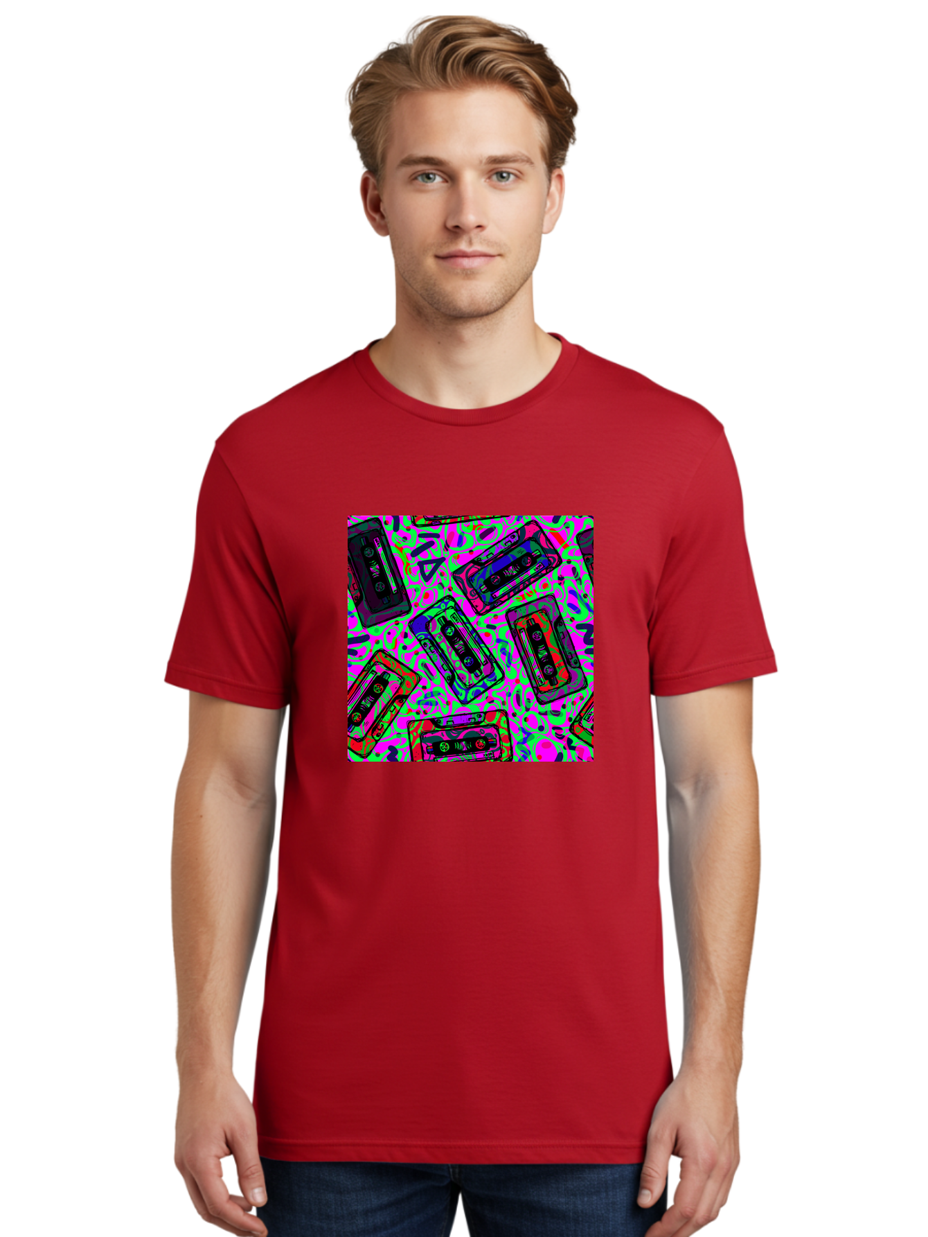 Mix-Tape Men'S Graphic Tee, 100% Cotton, Comfortable Casual Summer Wear, Machine Washable, Mix Tape Cassettes, Retro Music, Vintage Technology, Nostalgic Vibes, 80S And 90S Style, Cassette Tapes, Music Lover, Hipster Culture, Colorful Design Aac406