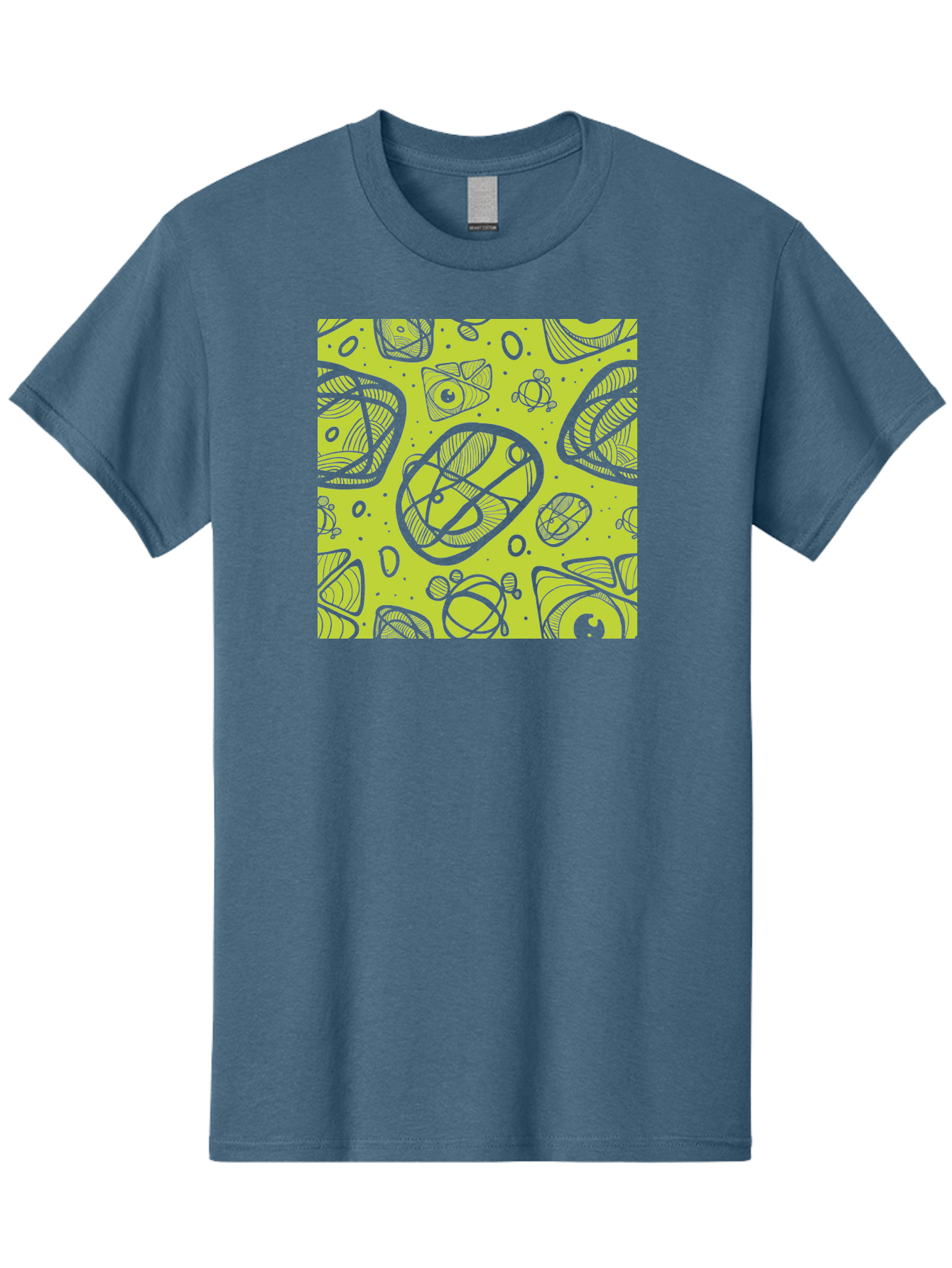 Ocean-Life Men'S Graphic Tee, 100% Cotton, Comfortable Casual Summer Wear, Machine Washable, Stylish Fish Illustrations, Ocean Creatures, Abstract Art, White Line Drawings, Playful Patterns, Whimsical Designs, Food-Inspired Artwork, Aac409