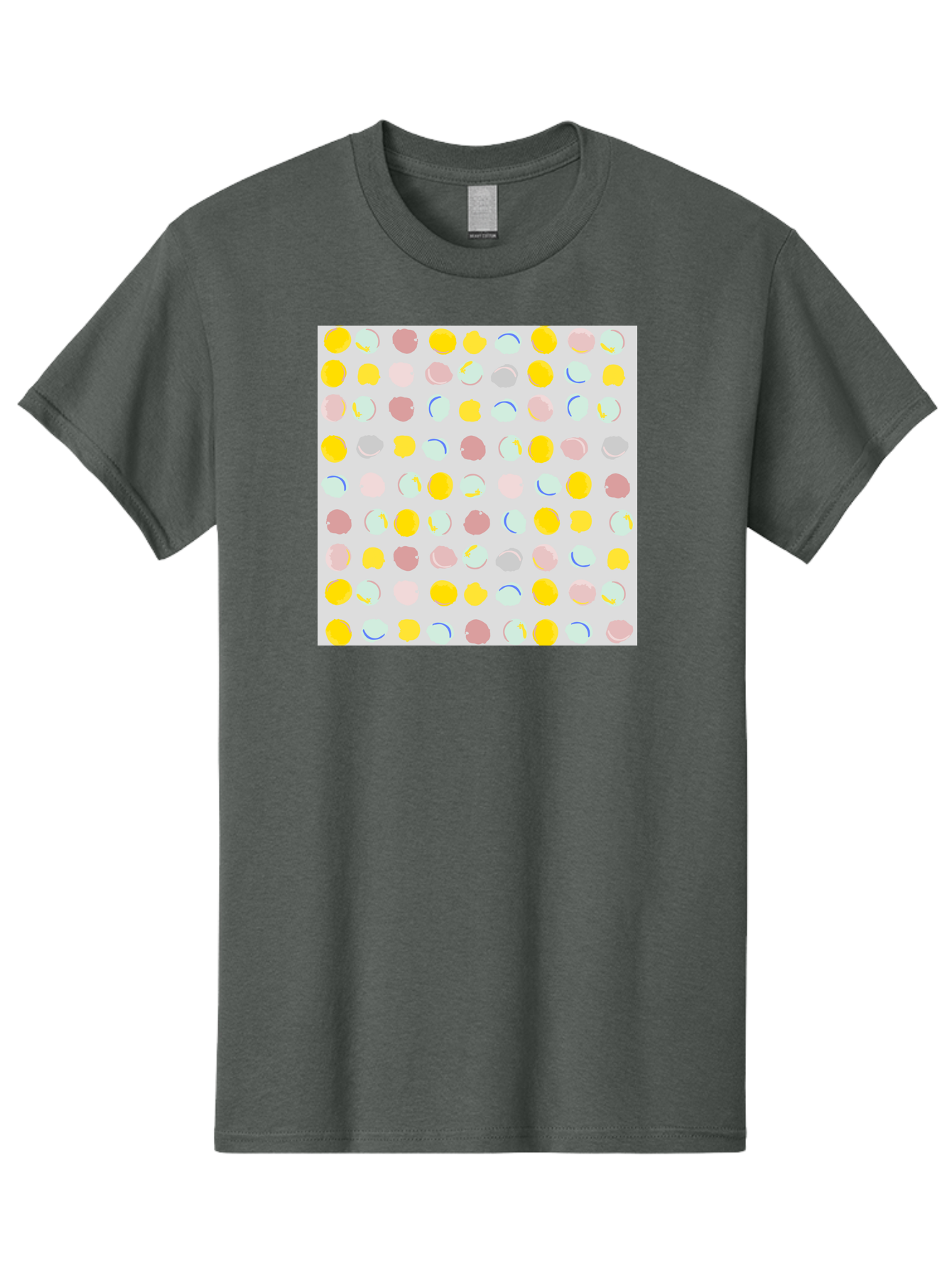 Pastel-Polka-Dots Men'S Graphic Tee, 100% Cotton, Comfortable Casual Summer Wear, Machine Washable, Pastel Colors, Abstract Design, Geometric Pattern, Colorful Dots, Creative Art, Decorative Background, Modern Style, Artistic Expression, Aac410