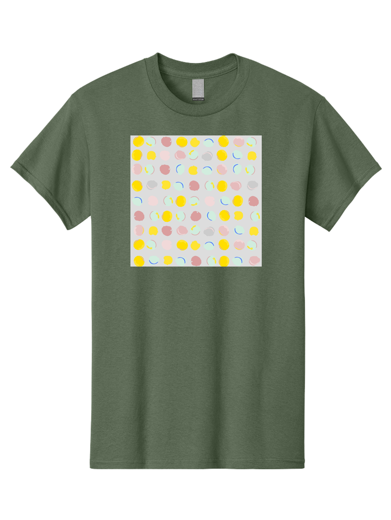 Pastel-Polka-Dots Men'S Graphic Tee, 100% Cotton, Comfortable Casual Summer Wear, Machine Washable, Pastel Colors, Abstract Design, Geometric Pattern, Colorful Dots, Creative Art, Decorative Background, Modern Style, Artistic Expression, Aac410