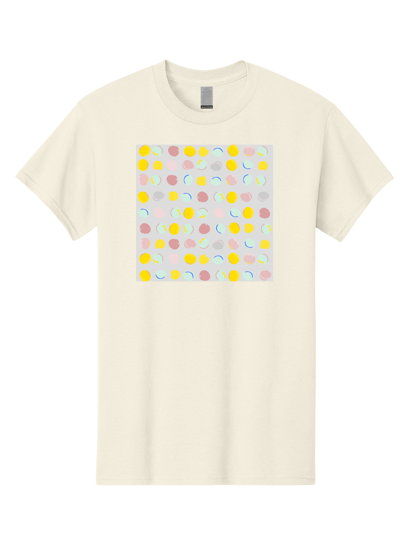 Pastel-Polka-Dots Men'S Graphic Tee, 100% Cotton, Comfortable Casual Summer Wear, Machine Washable, Pastel Colors, Abstract Design, Geometric Pattern, Colorful Dots, Creative Art, Decorative Background, Modern Style, Artistic Expression, Aac410