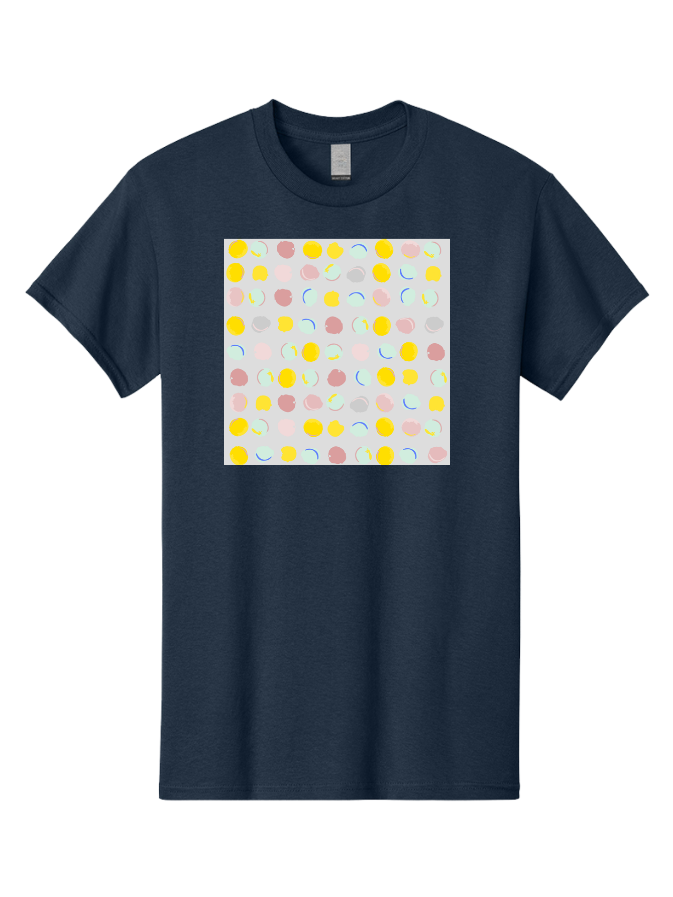 Pastel-Polka-Dots Men'S Graphic Tee, 100% Cotton, Comfortable Casual Summer Wear, Machine Washable, Pastel Colors, Abstract Design, Geometric Pattern, Colorful Dots, Creative Art, Decorative Background, Modern Style, Artistic Expression, Aac410