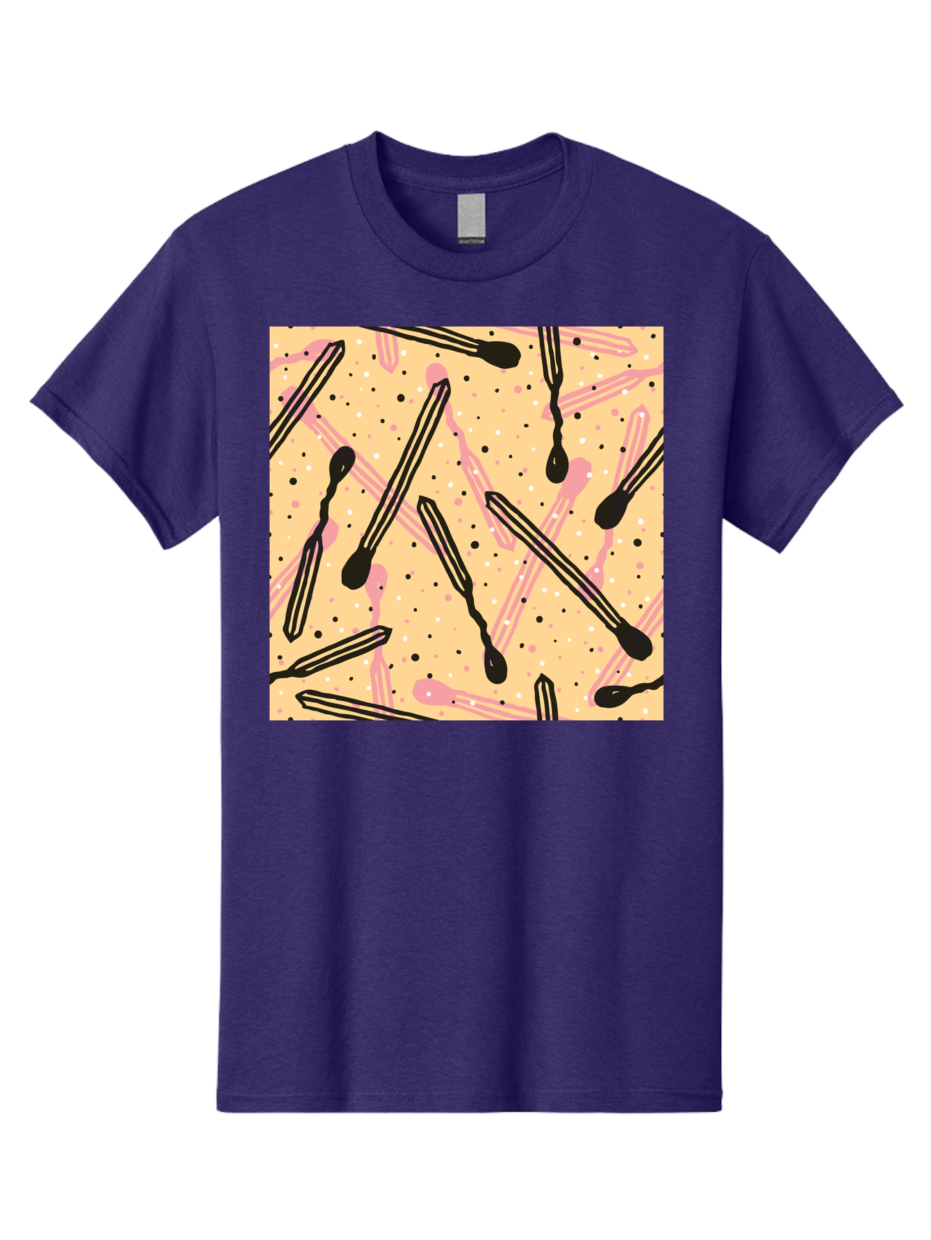 Pipettes Men'S Graphic Tee, 100% Cotton, Comfortable Casual Summer Wear, Machine Washable, Lip Gloss, Makeup, Beauty Products, Cosmetic Design, Abstract Pattern, Trendy Colors, Pink And Black Accents, Yellow Background, Fashion Texture, Aac414