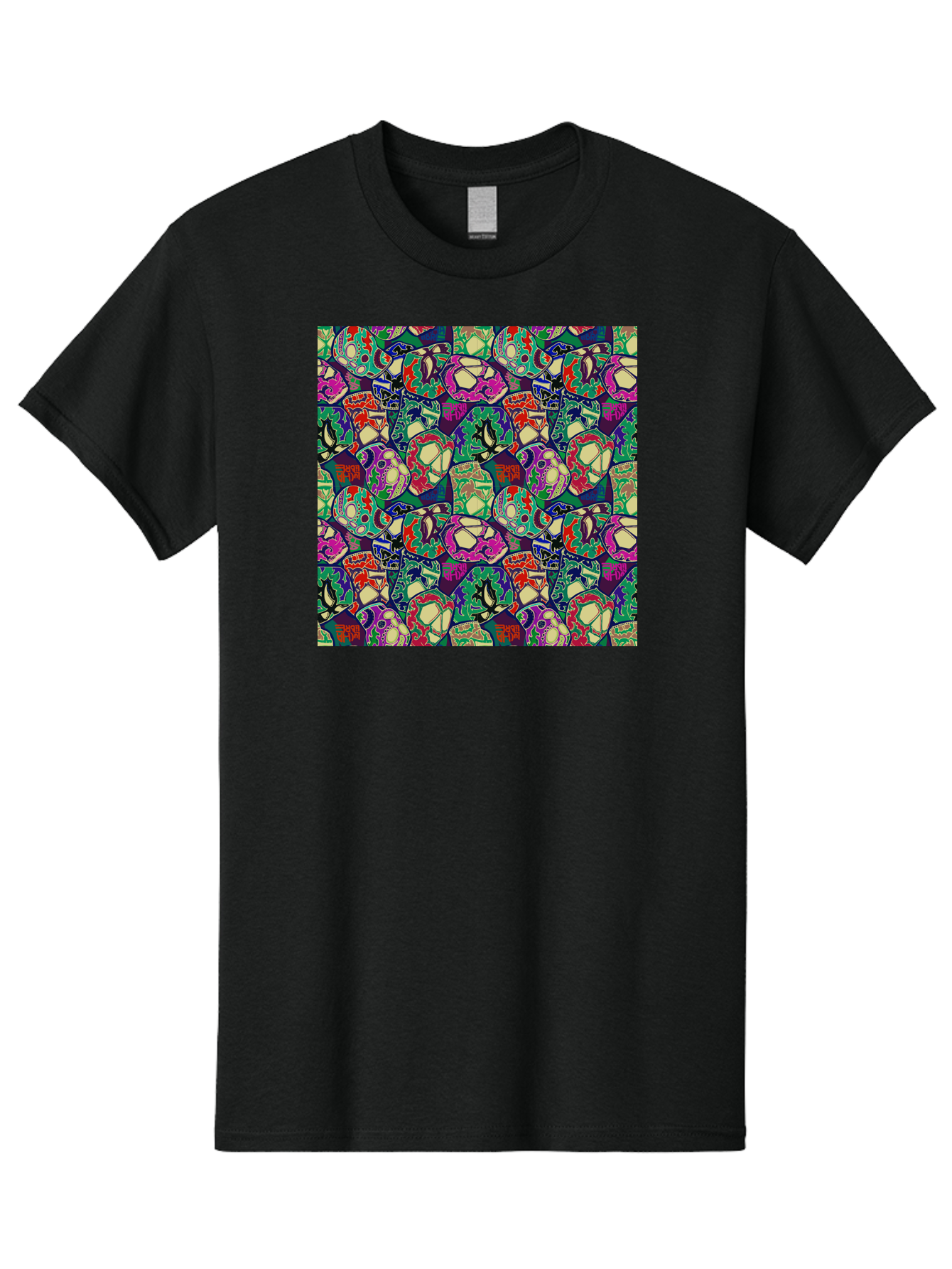 Sugar-Skulls Men'S Graphic Tee, 100% Cotton, Comfortable Casual Summer Wear, Machine Washable, Sugar Skulls, Colorful Designs, Vibrant Patterns, Dia De Los Muertos, Festive Atmosphere, Artistic Expression, Cultural Heritage, Intricate Details, Aac423