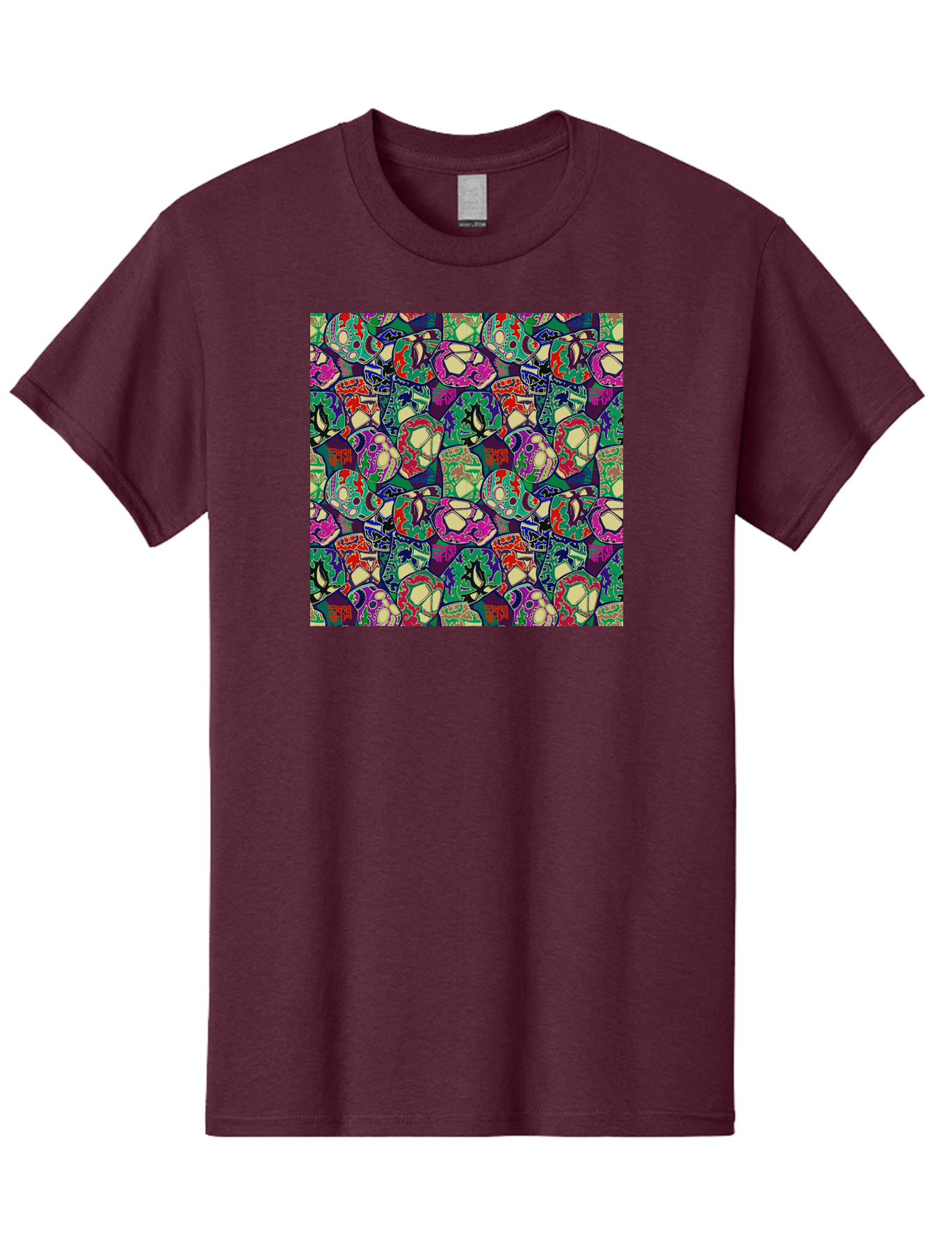 Sugar-Skulls Men'S Graphic Tee, 100% Cotton, Comfortable Casual Summer Wear, Machine Washable, Sugar Skulls, Colorful Designs, Vibrant Patterns, Dia De Los Muertos, Festive Atmosphere, Artistic Expression, Cultural Heritage, Intricate Details, Aac423