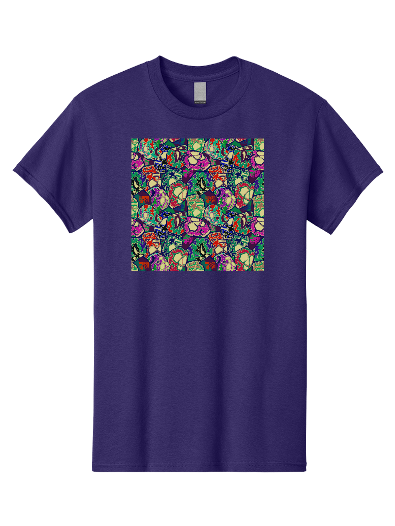 Sugar-Skulls Men'S Graphic Tee, 100% Cotton, Comfortable Casual Summer Wear, Machine Washable, Sugar Skulls, Colorful Designs, Vibrant Patterns, Dia De Los Muertos, Festive Atmosphere, Artistic Expression, Cultural Heritage, Intricate Details, Aac423