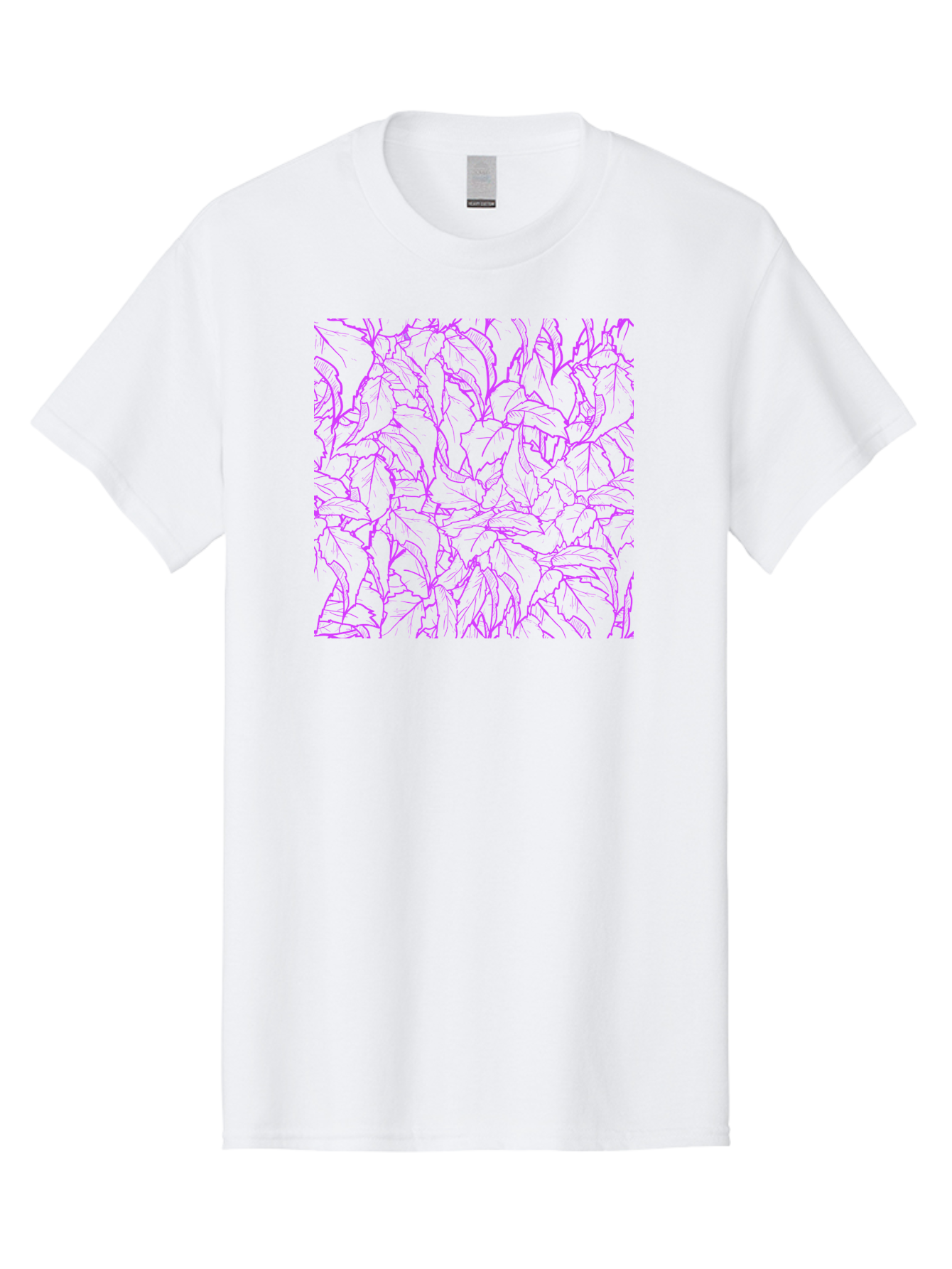 Tropical-Foliage Men'S Graphic Tee, 100% Cotton, Comfortable Casual Summer Wear, Machine Washable, Tropical Leaves, Leaf Pattern, Neon Pink, Cyan Background, Abstract Design, Botanical Art, Vibrant Colors, Summer Feel, Exotic Plants, Aac427