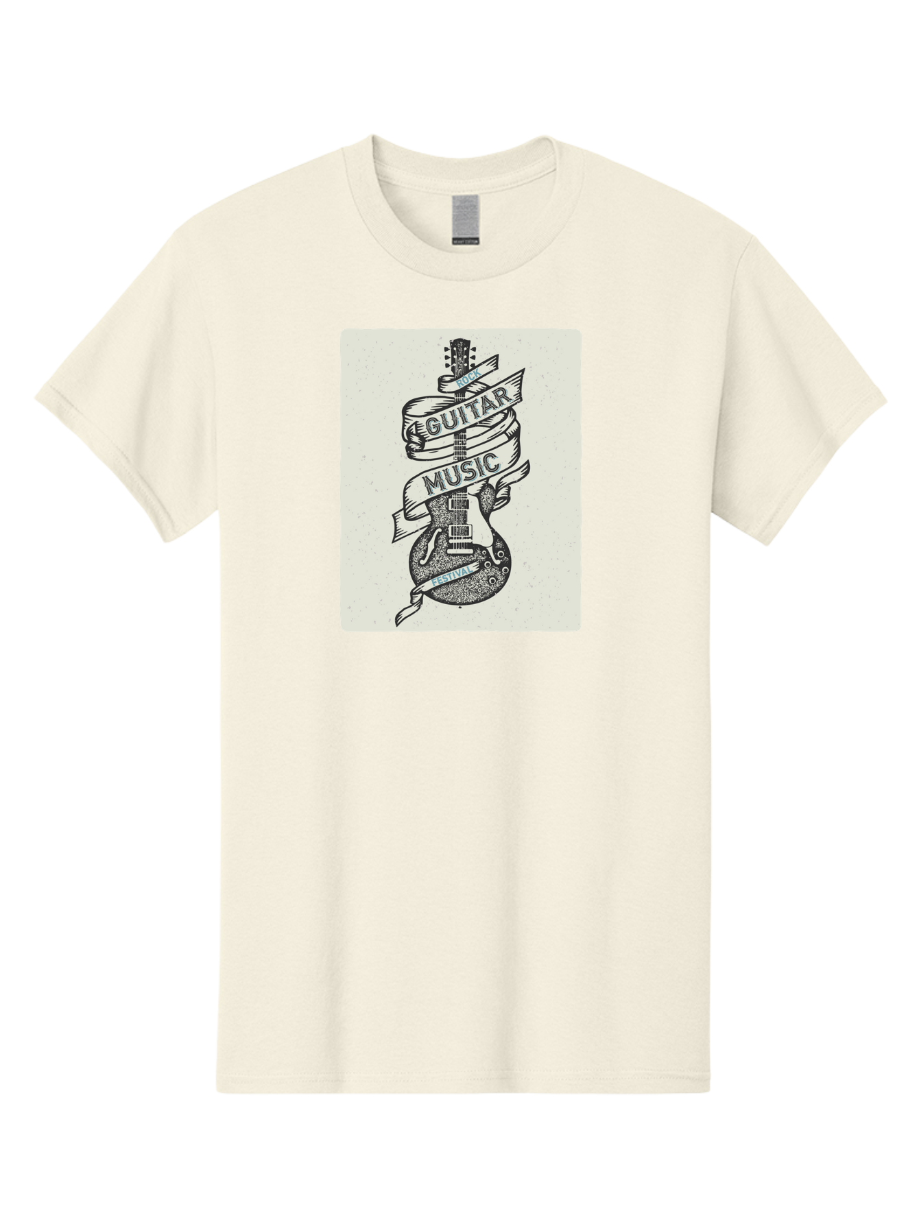 Guitar-Music-Festival Men'S Graphic Tee, 100% Cotton, Comfortable Casual Summer Wear, Machine Washable, Guitar Music Festival, Electric Guitar, Rock Music, Hand-Drawn Illustration, Festival Banner, Music Event, Guitar Art Aac437