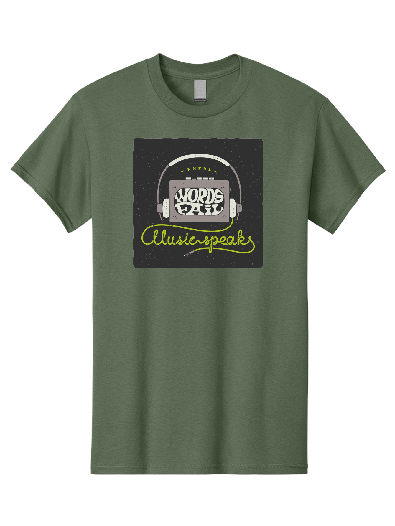Where-Words-Fail-Music-Speaks Men'S Graphic Tee, 100% Cotton, Comfortable Casual Summer Wear, Machine Washable, Music Inspiration, Emotional Expression, Creative Quotes, Motivational Phrases, Where Words Fail Music Speaks, Aac441