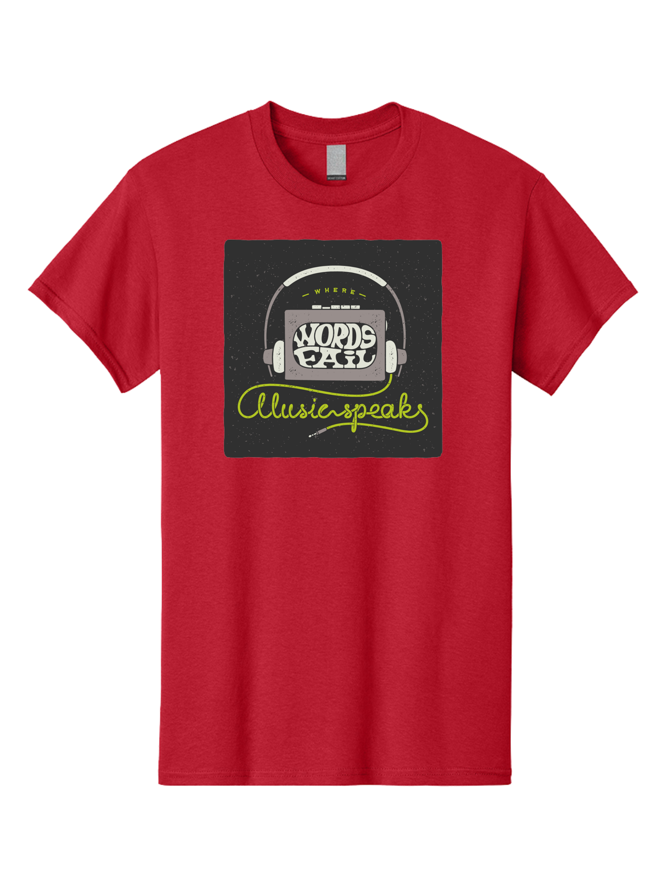 Where-Words-Fail-Music-Speaks Men'S Graphic Tee, 100% Cotton, Comfortable Casual Summer Wear, Machine Washable, Music Inspiration, Emotional Expression, Creative Quotes, Motivational Phrases, Where Words Fail Music Speaks, Aac441