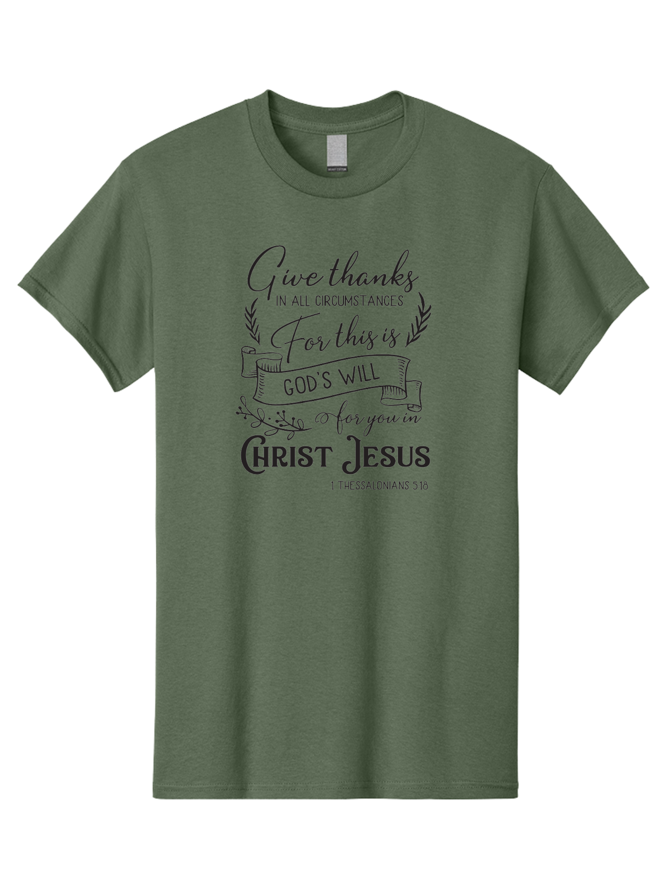 1-Thessalonians-5-18 Men'S Graphic Tee, 100% Cotton, Comfortable Casual Summer Wear, Machine Washable, Give Thanks In All Circumstances, God'S Will For You In Christ Jesus, Inspirational Bible Verse, 1 Thessalonians 5:18, Aac444