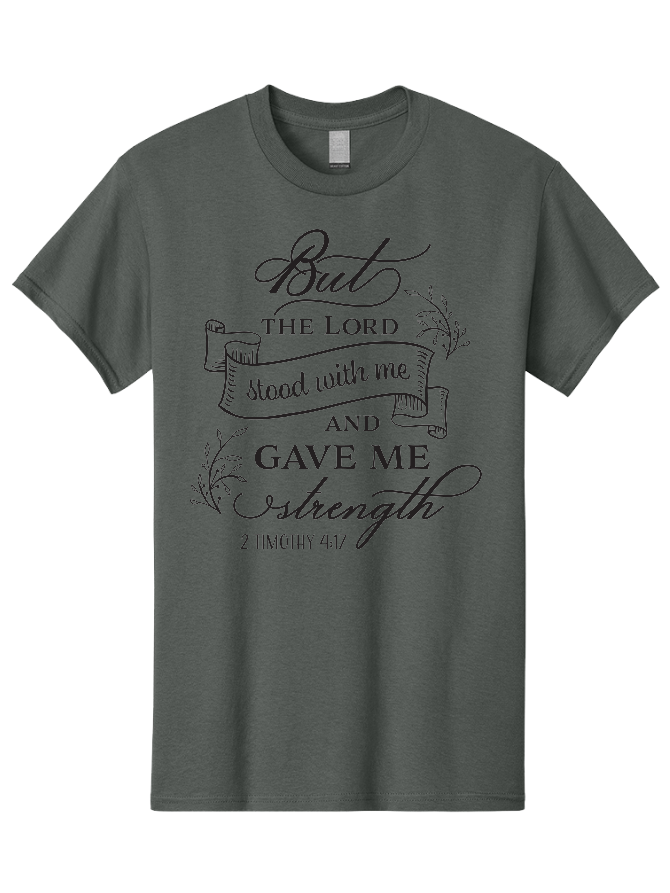 2-Timothy-4-17 Men'S Graphic Tee, 100% Cotton, Comfortable Casual Summer Wear, Machine Washable, Inspirational Quote, Bible Verse, 2 Timothy 4:17, Faith, Motivation, Scripture, Spiritual Guidance, Lord'S Strength, Perseverance Aac445