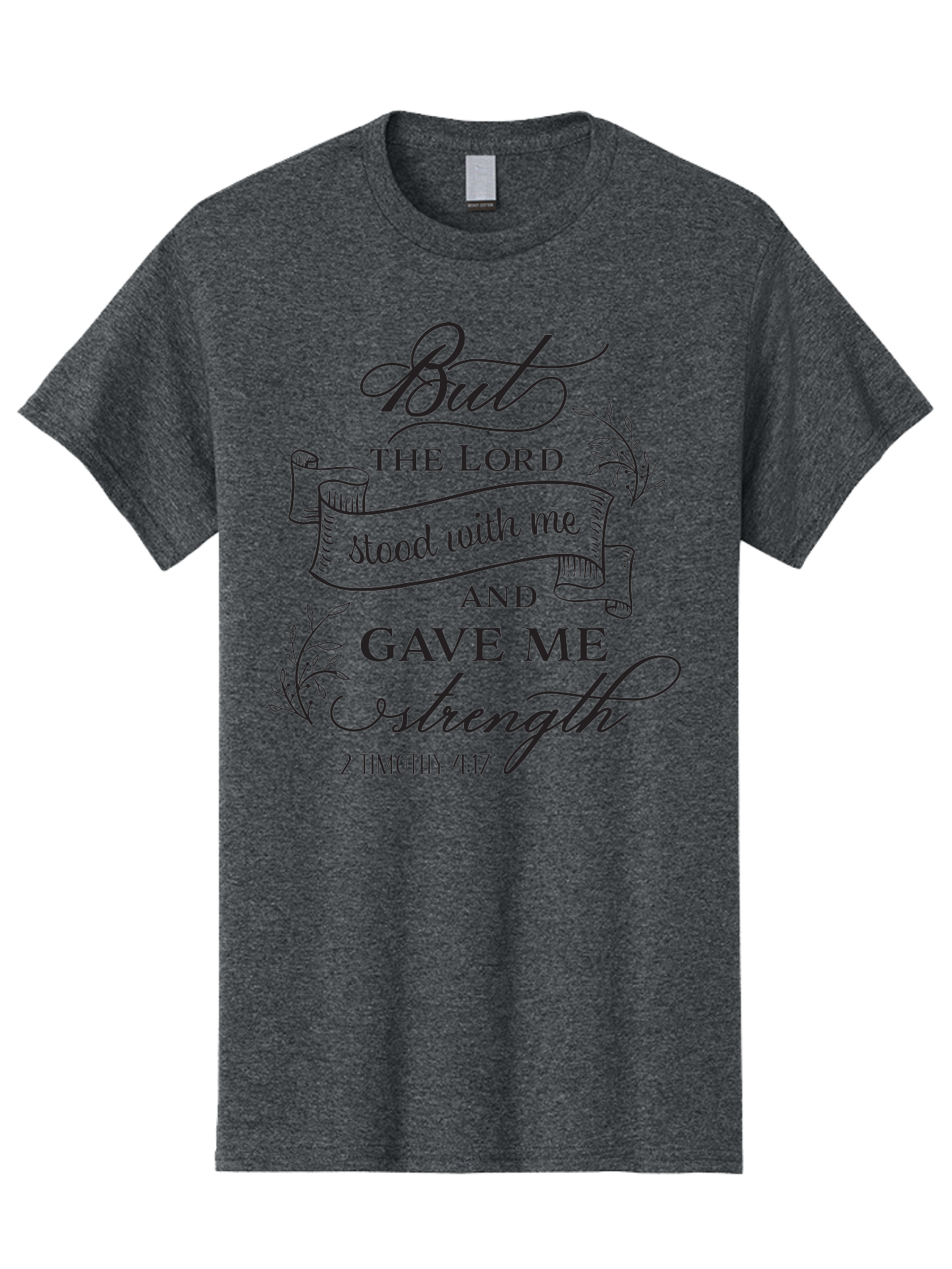 2-Timothy-4-17 Men'S Graphic Tee, 100% Cotton, Comfortable Casual Summer Wear, Machine Washable, Inspirational Quote, Bible Verse, 2 Timothy 4:17, Faith, Motivation, Scripture, Spiritual Guidance, Lord'S Strength, Perseverance Aac445