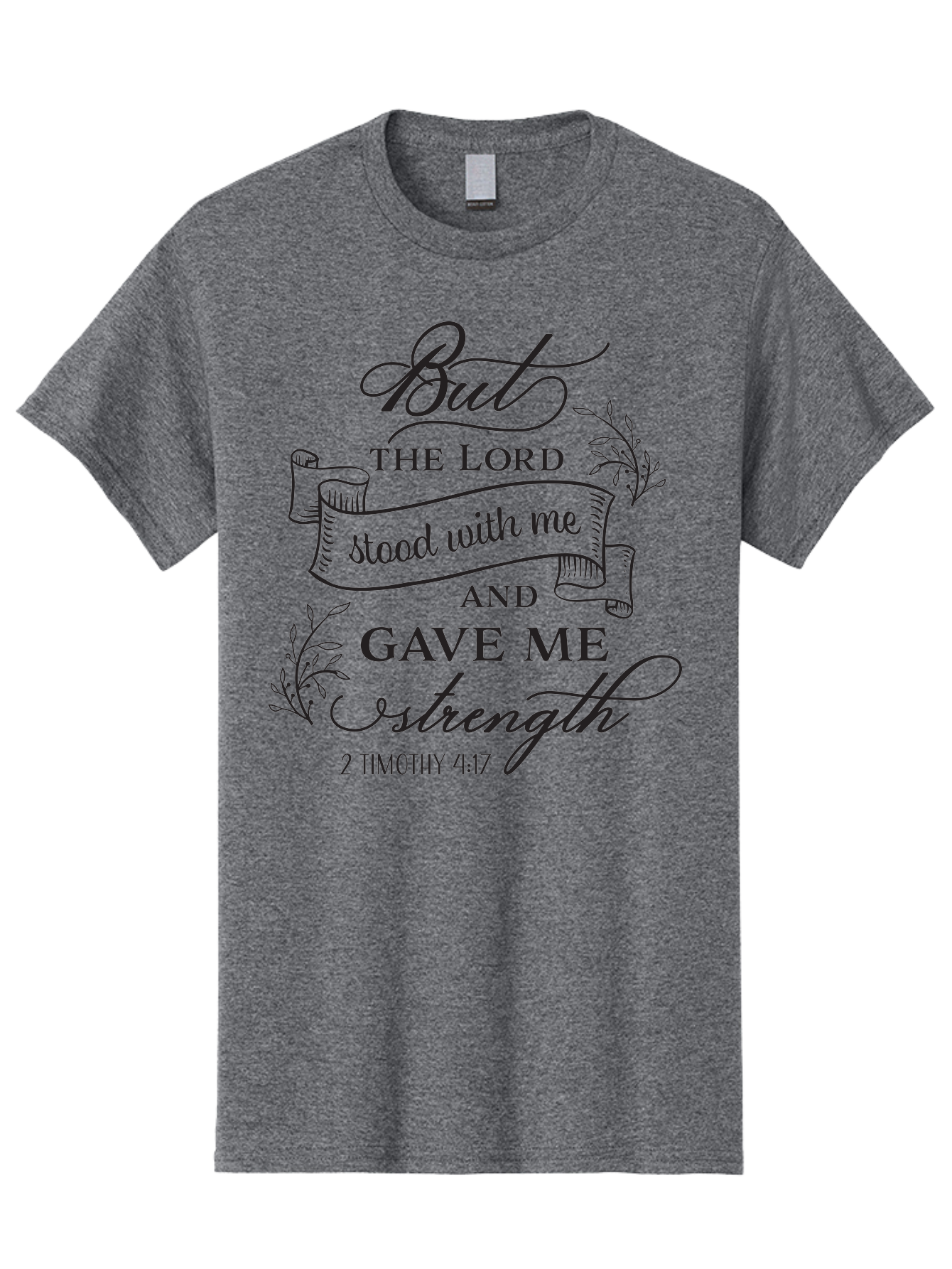 2-Timothy-4-17 Men'S Graphic Tee, 100% Cotton, Comfortable Casual Summer Wear, Machine Washable, Inspirational Quote, Bible Verse, 2 Timothy 4:17, Faith, Motivation, Scripture, Spiritual Guidance, Lord'S Strength, Perseverance Aac445